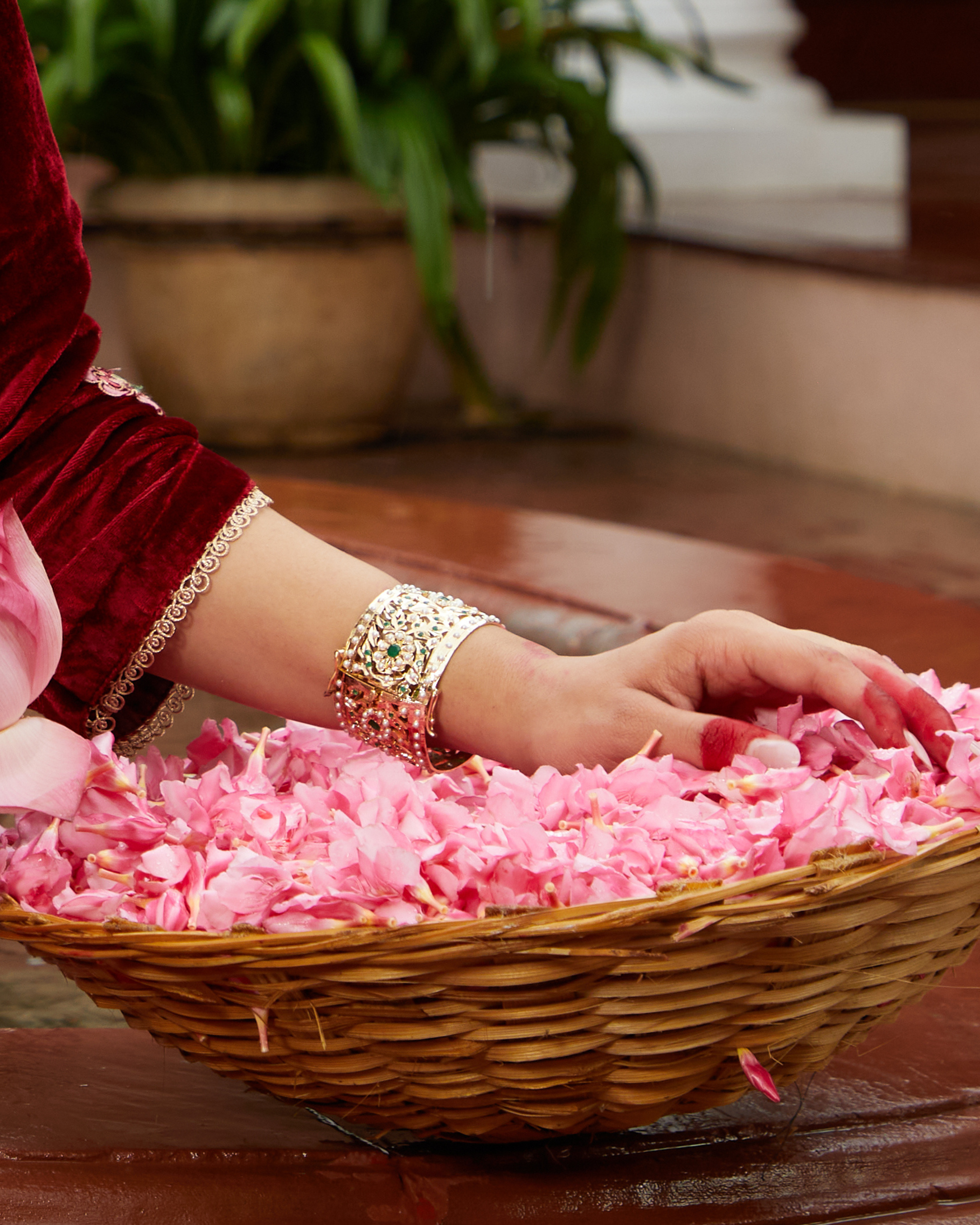 Amaira Green Broad Jadau Openable Kada - QUEENS JEWELS