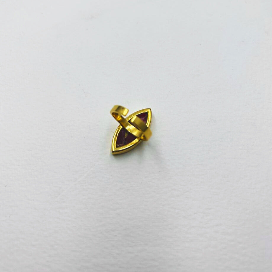 Archies Adjustable Mohave Wine Velvet Gold Plated Ring - QUEENS JEWELS