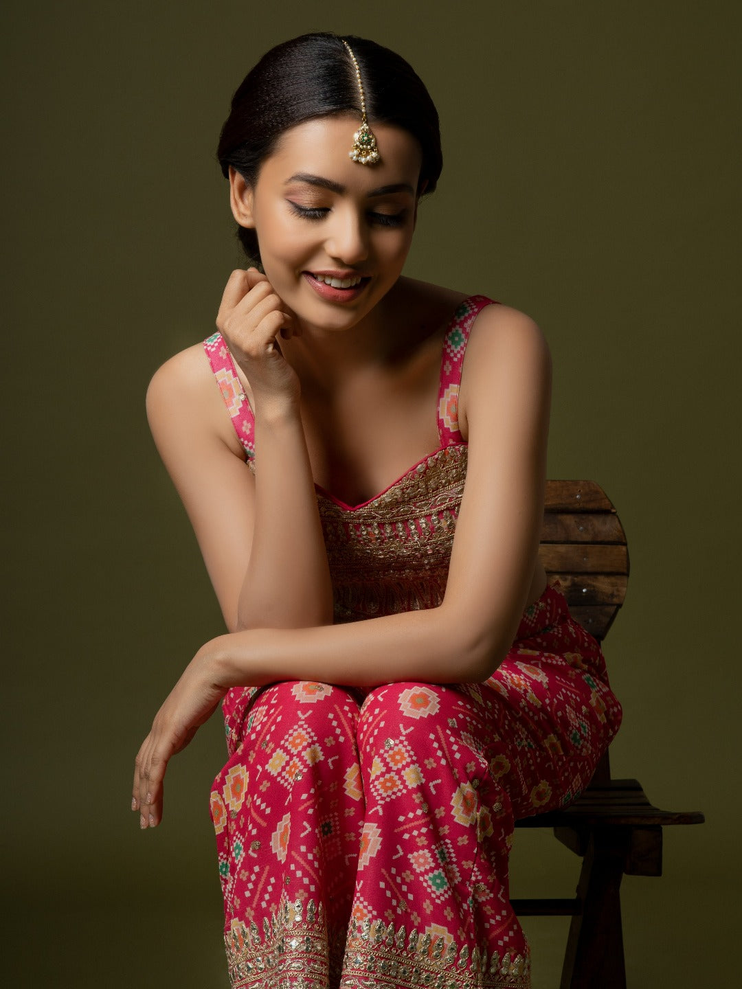 Inaya Gold Plated Jadau Maangtikka - QUEENS JEWELS
