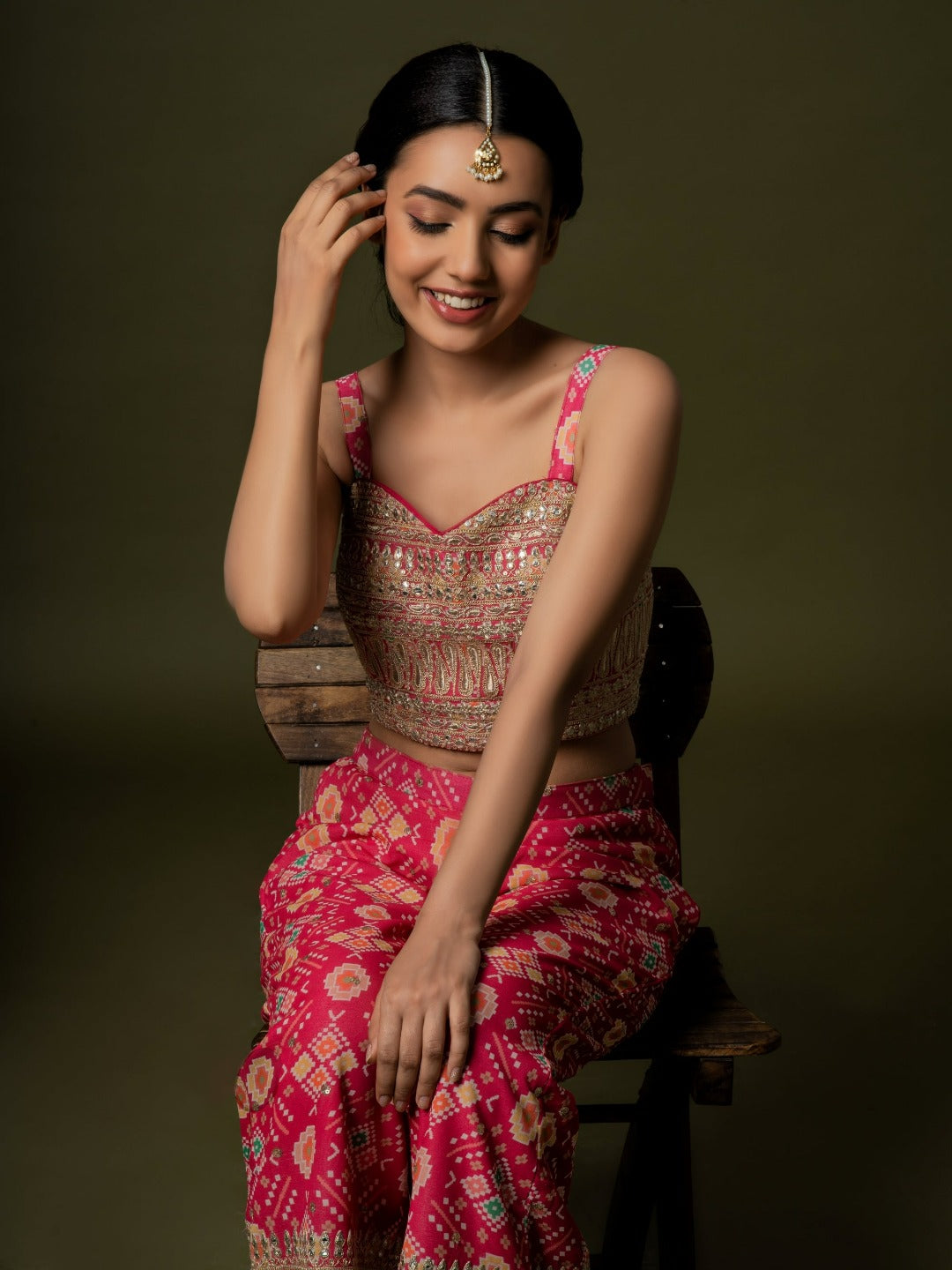 Inaya Gold Plated Jadau Maangtikka - QUEENS JEWELS