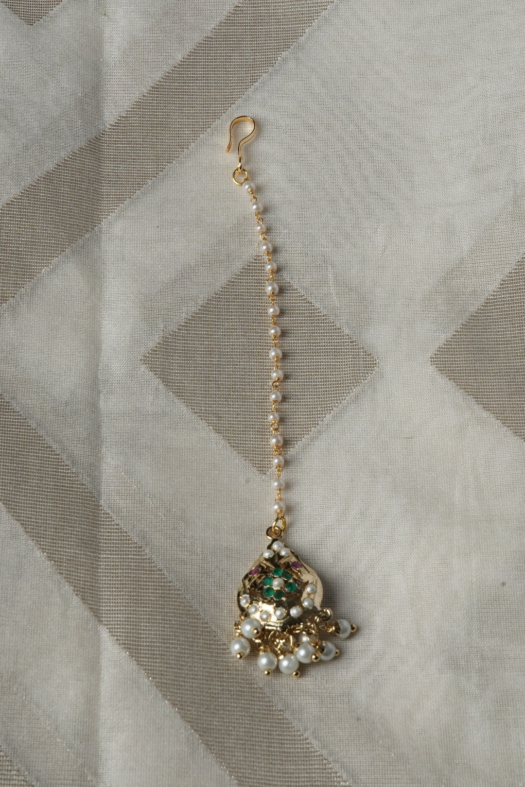 Inaya Gold Plated Jadau Maangtikka - QUEENS JEWELS
