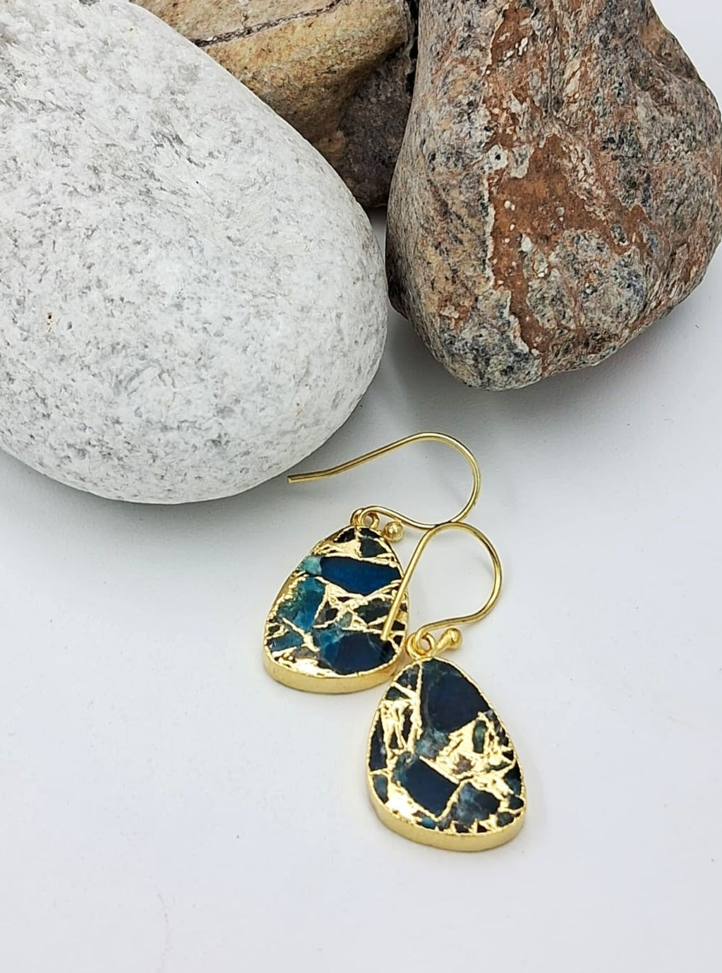 Mohave Petal Drop Semi Precious Dangler Earrings - QUEENS JEWELS