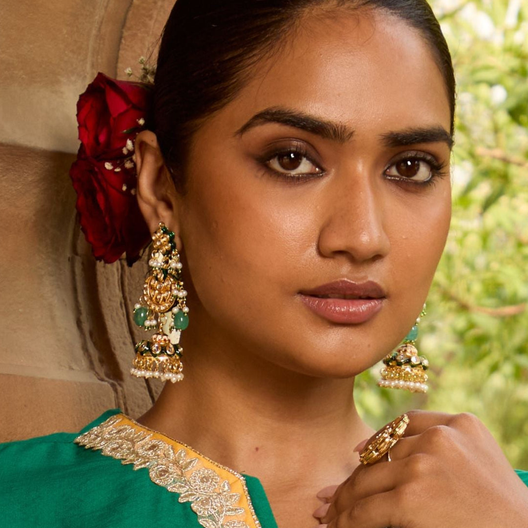 Amira Kundan Earrings - QUEENS JEWELS