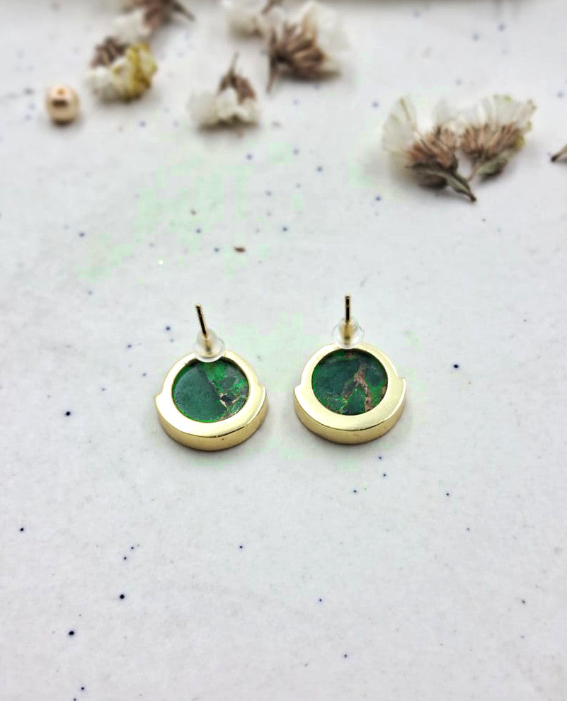 Mohave Round Cut Semi Precious Stud Earrings - QUEENS JEWELS