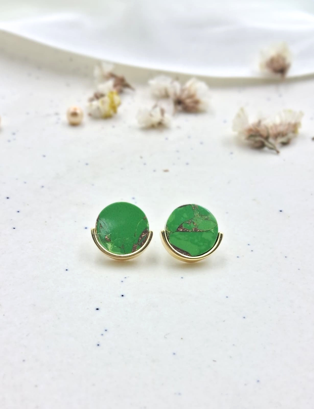 Mohave Round Cut Semi Precious Stud Earrings - QUEENS JEWELS