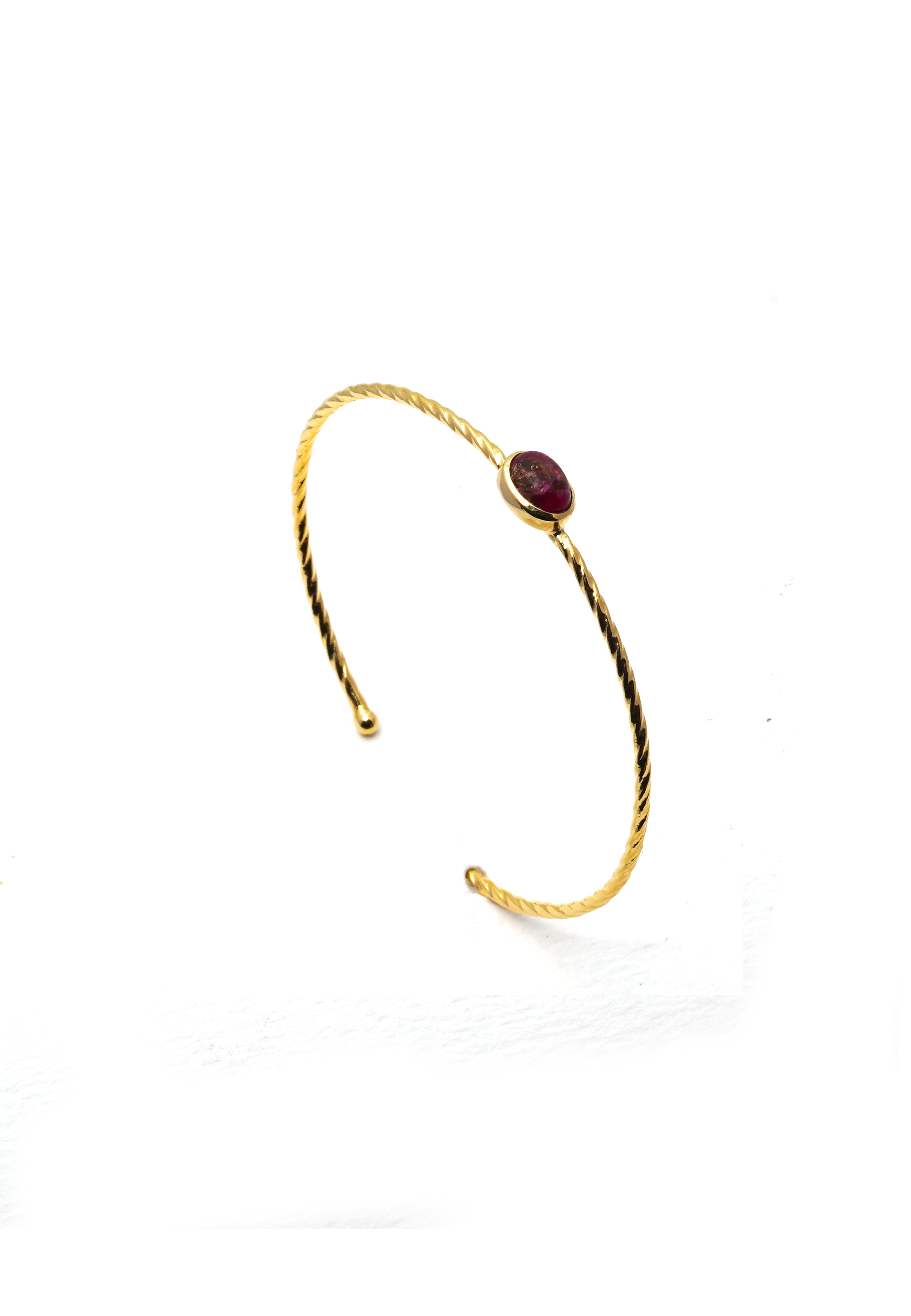 Single Stone Gold Plated Bracelet - QUEENS JEWELS
