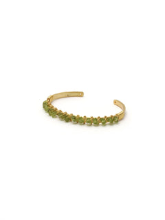 Gold Plated Gemstone Handcuff - QUEENS JEWELS