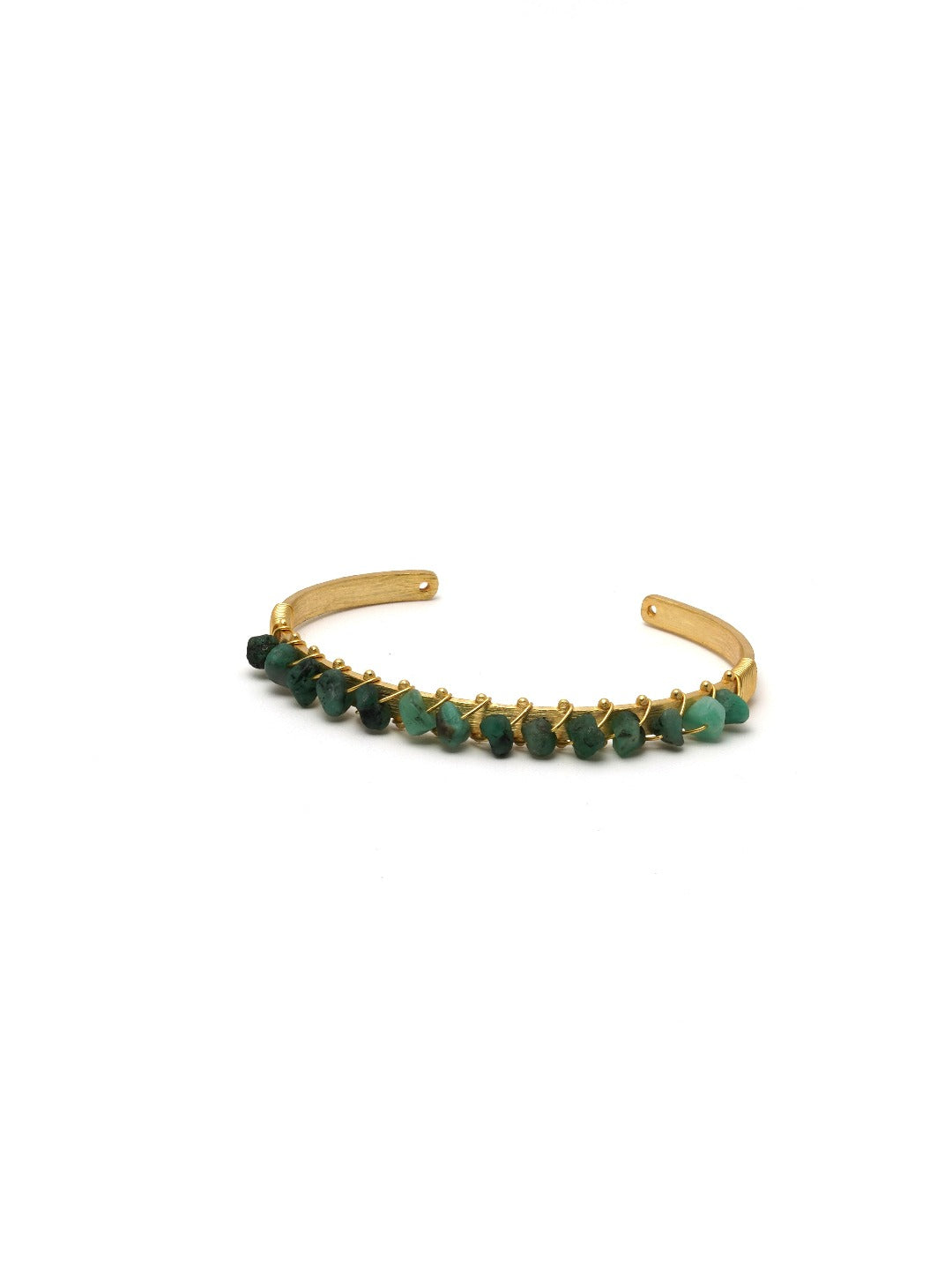 Gold Plated Gemstone Handcuff - QUEENS JEWELS