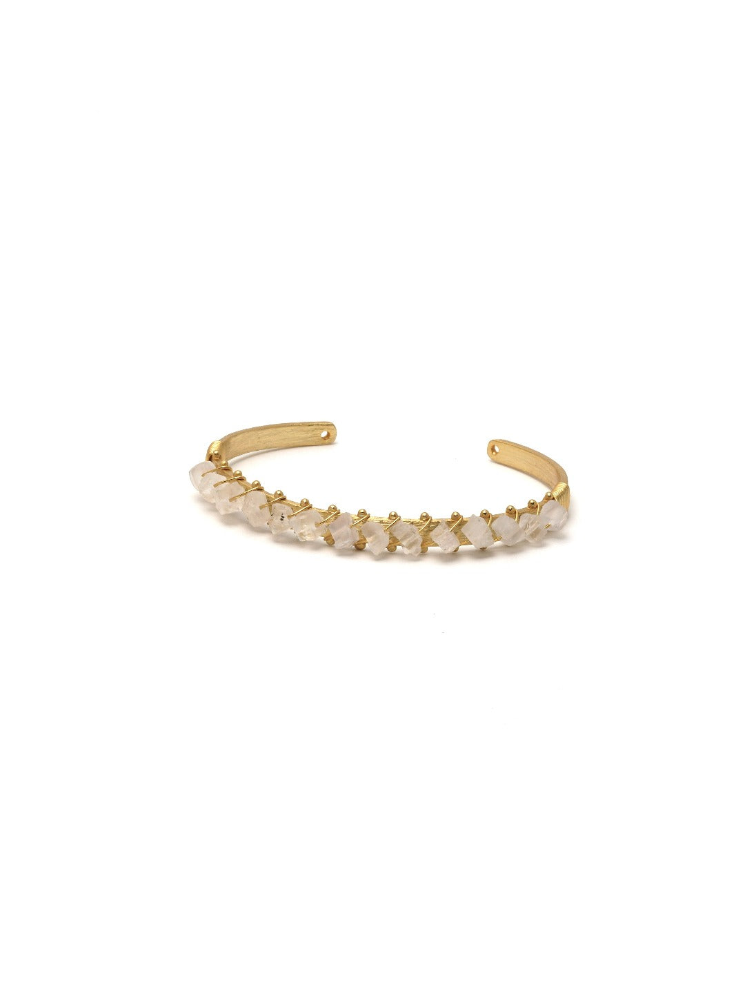 Gold Plated Gemstone Handcuff - QUEENS JEWELS