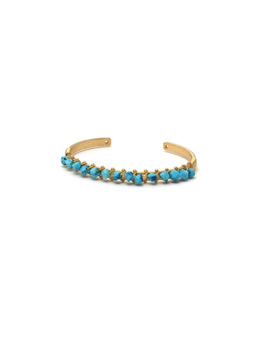 Gold Plated Gemstone Handcuff - QUEENS JEWELS