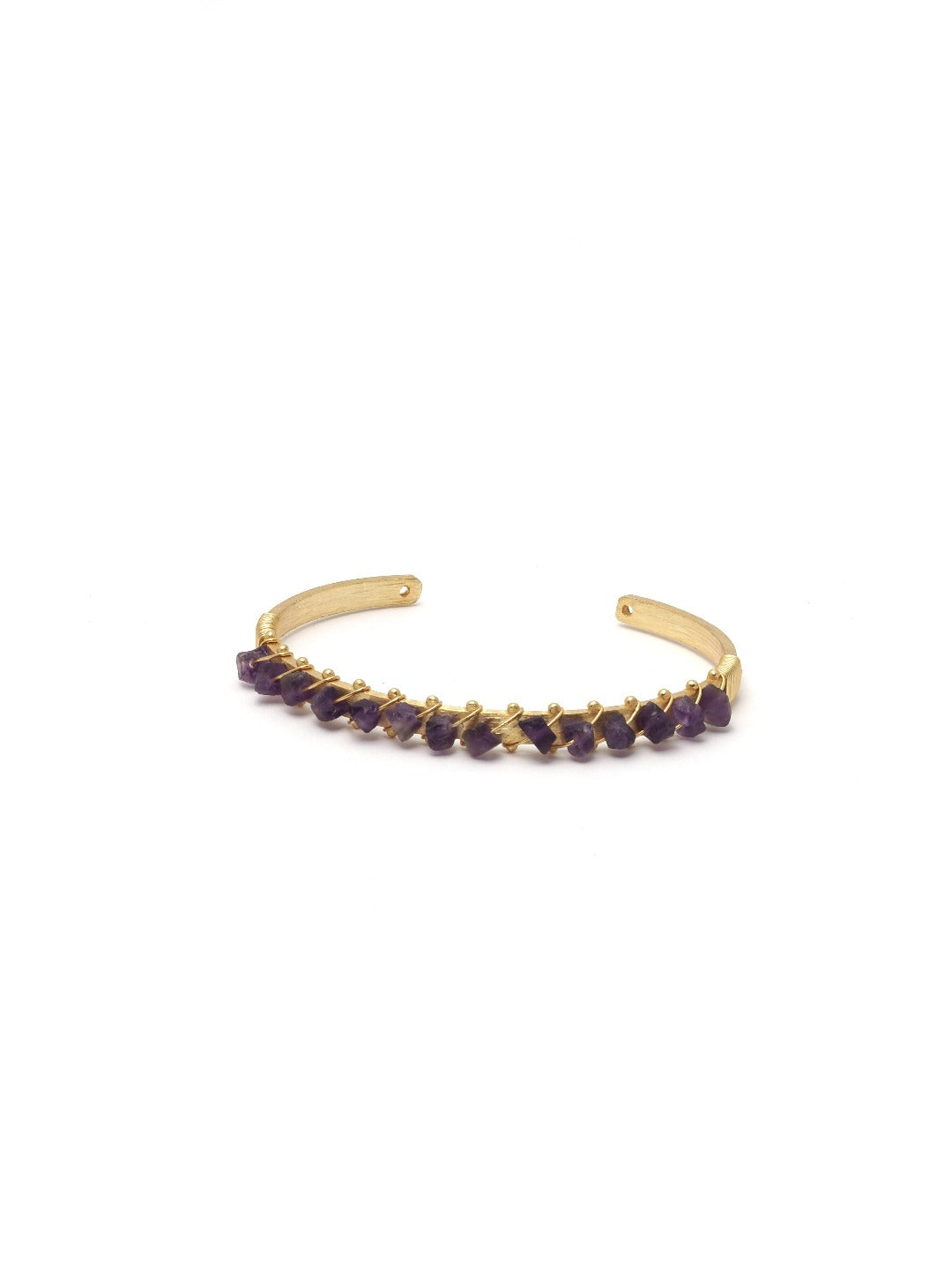 Gold Plated Gemstone Handcuff - QUEENS JEWELS
