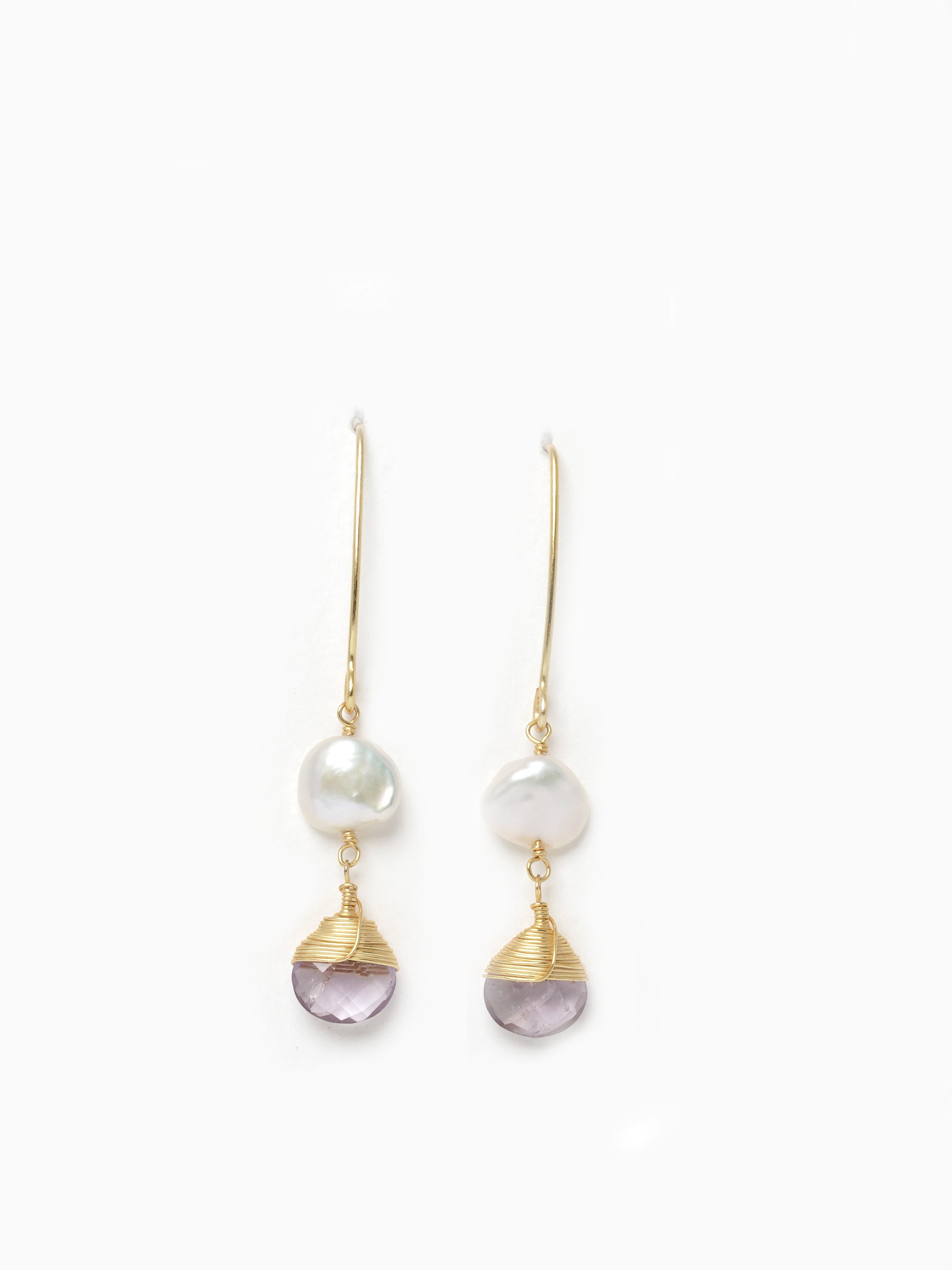 Pearl & Gemstone Drop Danglers - QUEENS JEWELS