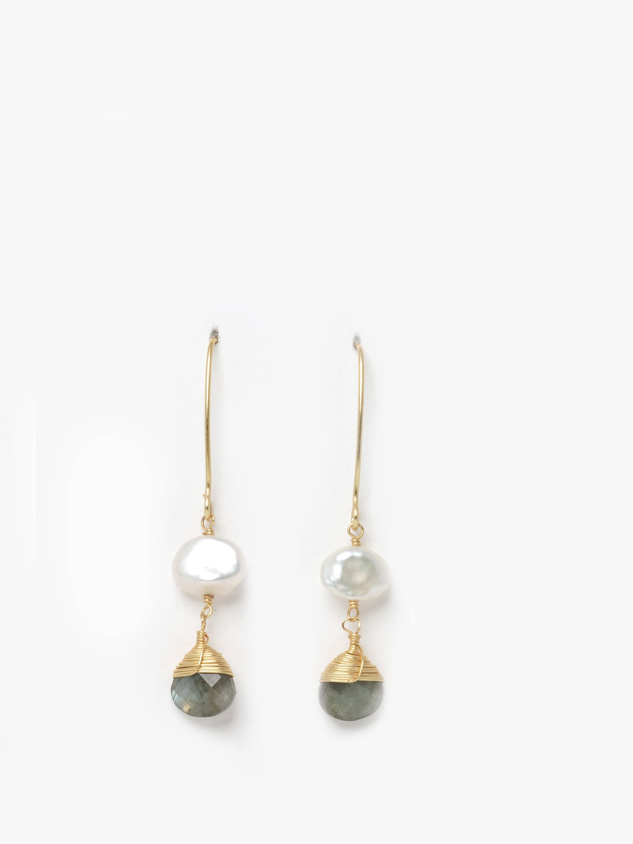 Pearl & Gemstone Drop Danglers - QUEENS JEWELS