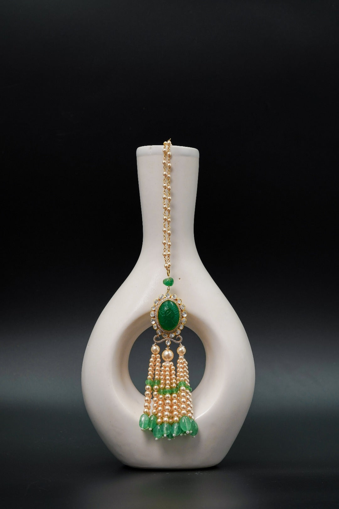 Emerald & Pearl Drops Necklace - QUEENS JEWELS