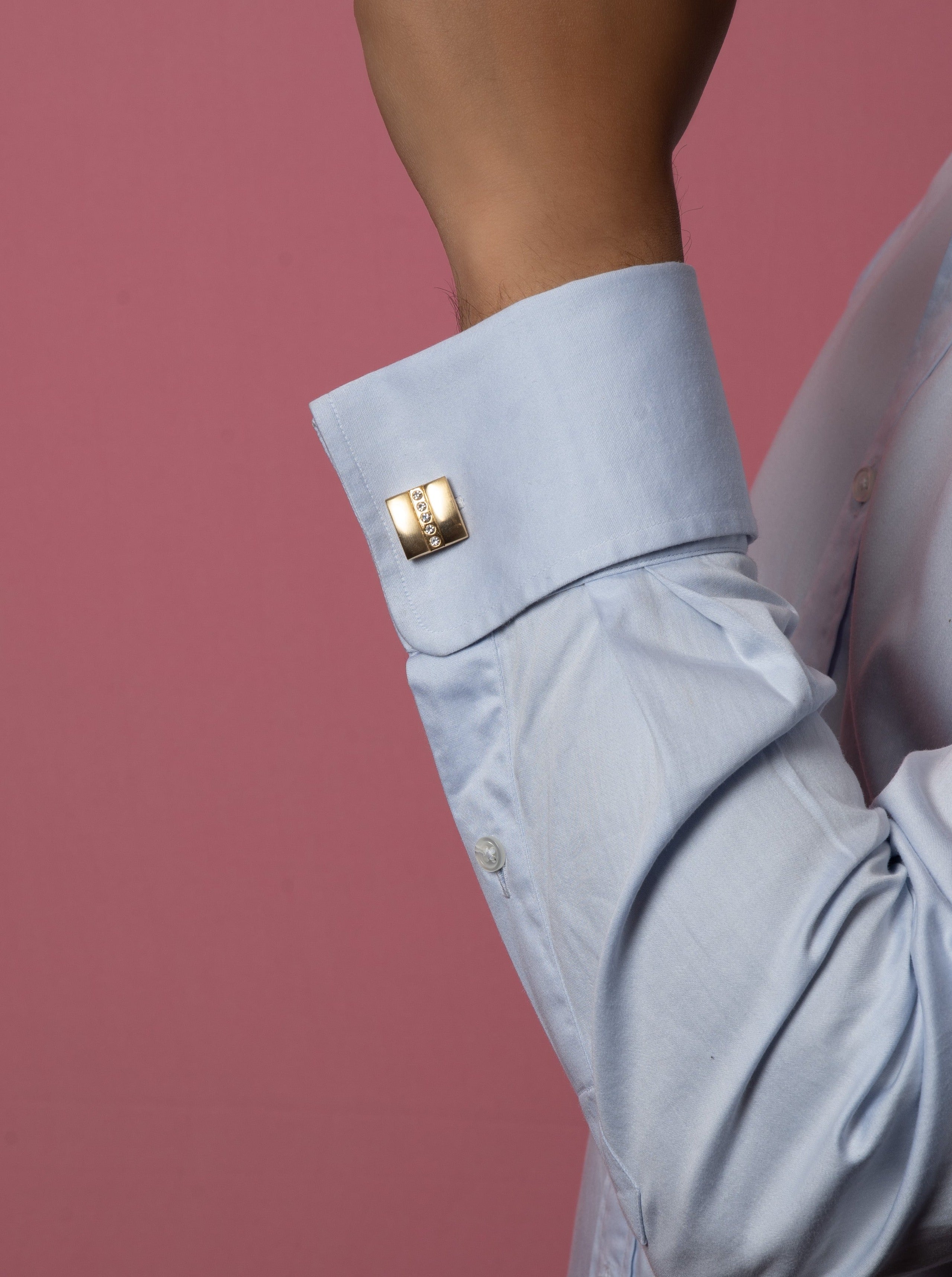 Gold Color Aristocratic Diamante Cufflinks - QUEENS JEWELS