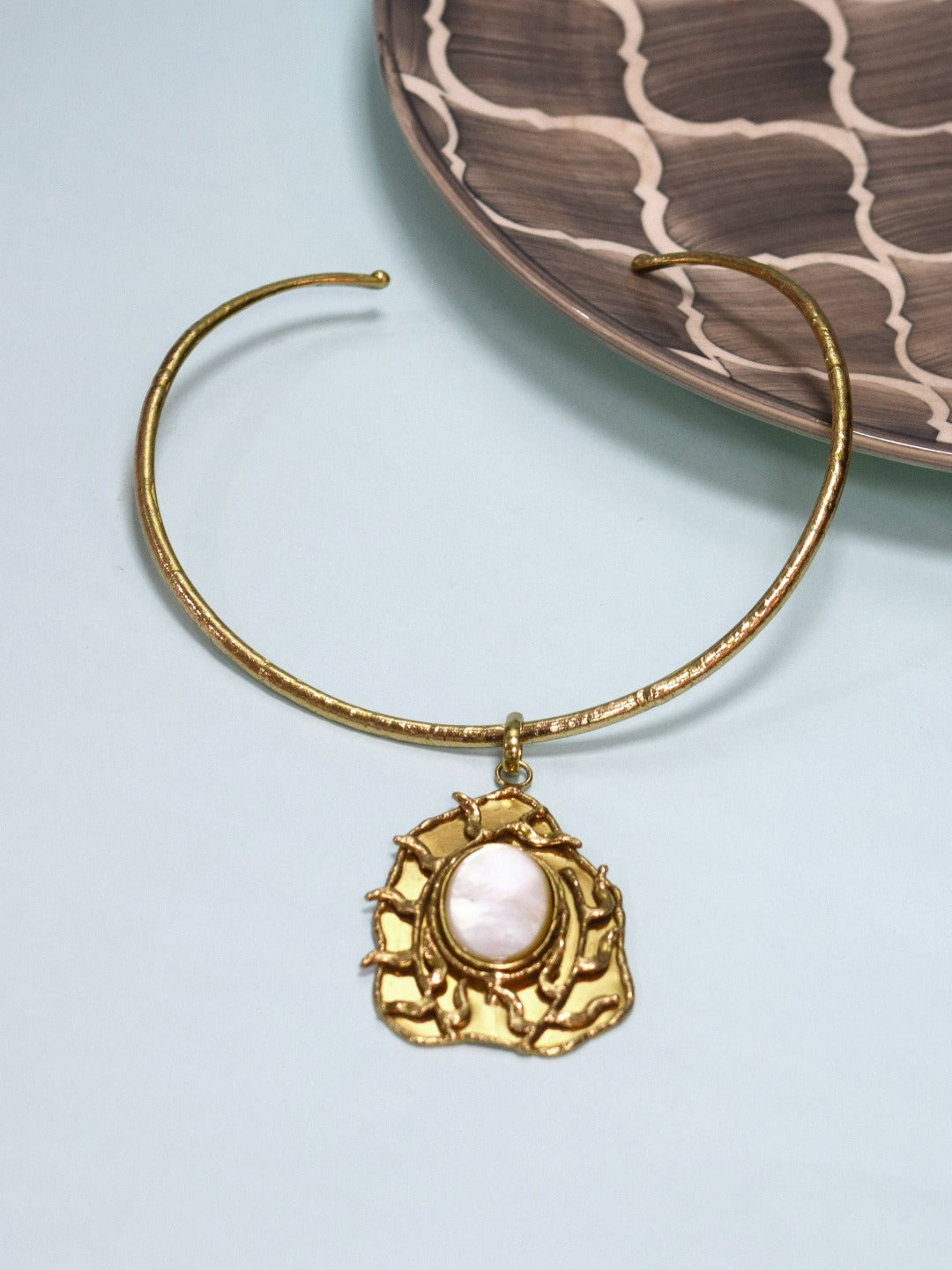 Gold Plated Moonstone Necklace - QUEENS JEWELS