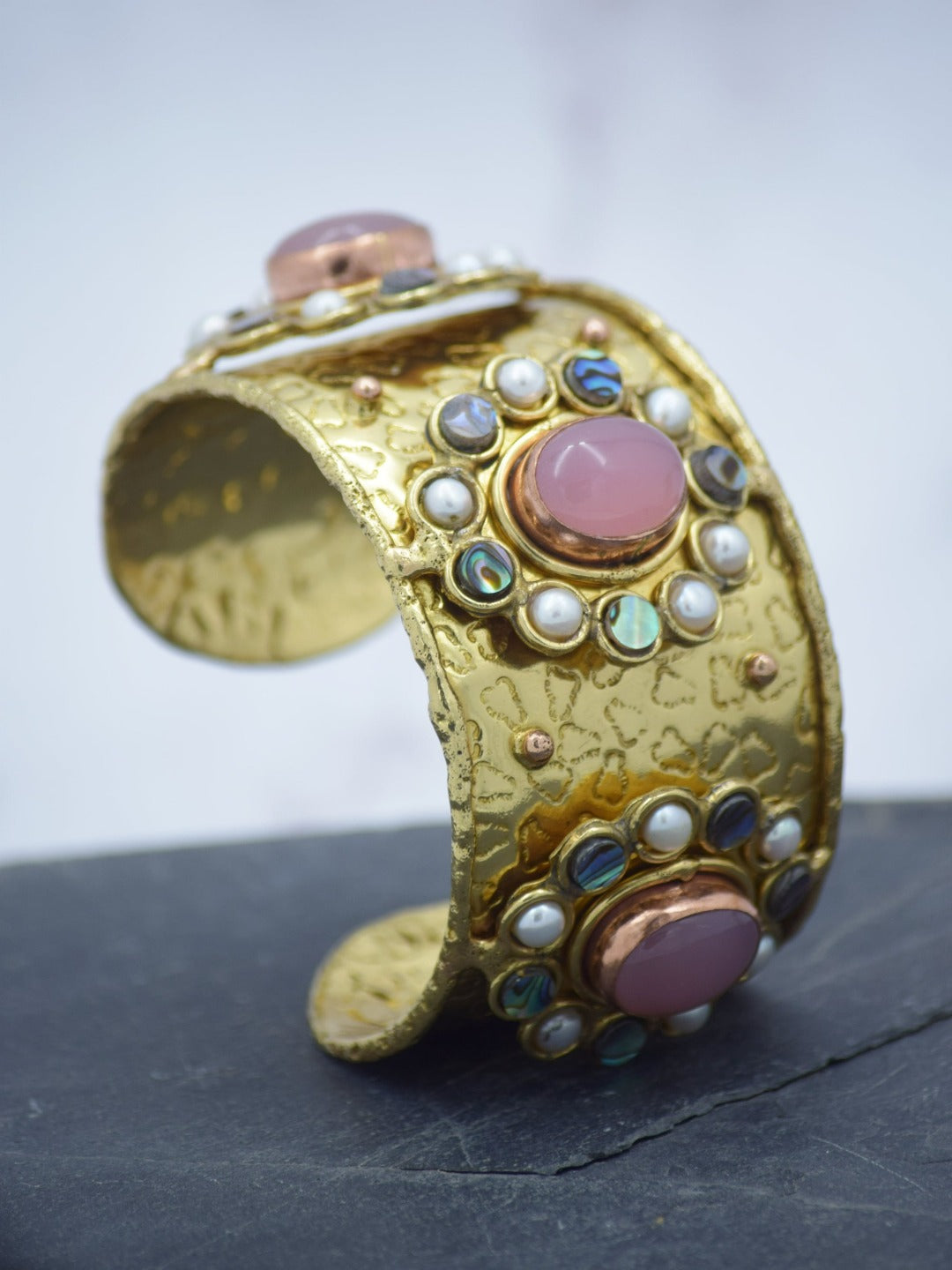 Erina Rose Quartz Gold Plated Bracelet - QUEENS JEWELS