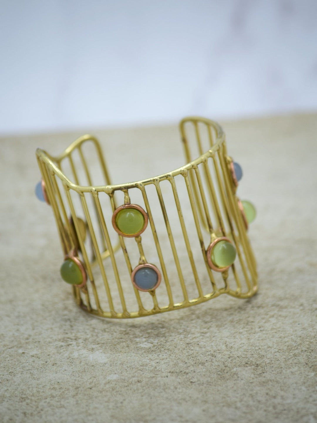 Ellora Multistrand Semi Precious Stone Cuff - QUEENS JEWELS