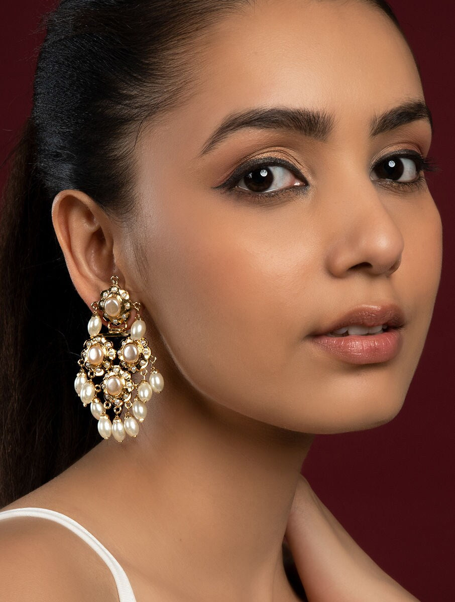 Jadau Pearl Earrings - QUEENS JEWELS