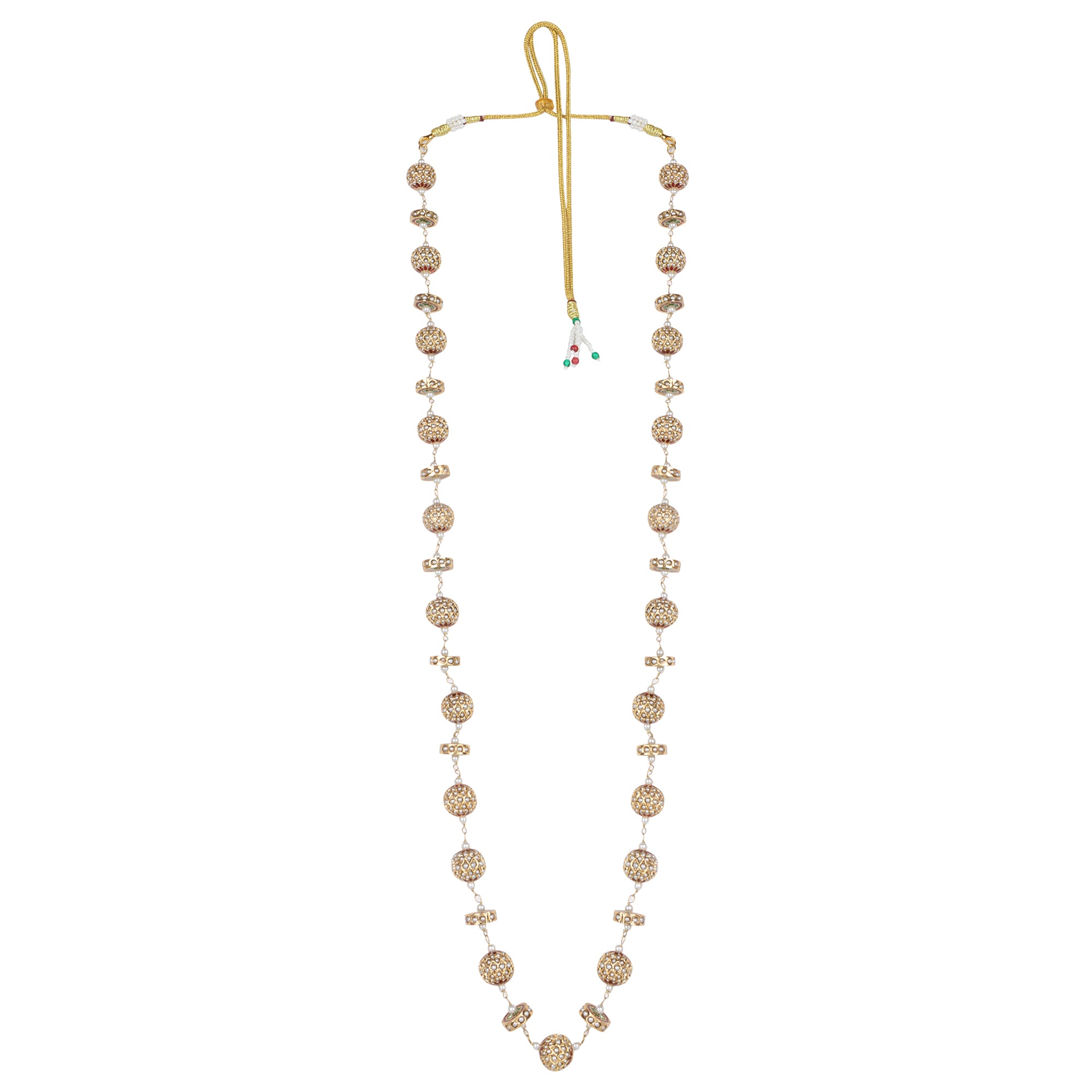 Timeless Single-Line Sona Moti Necklace - QUEENS JEWELS