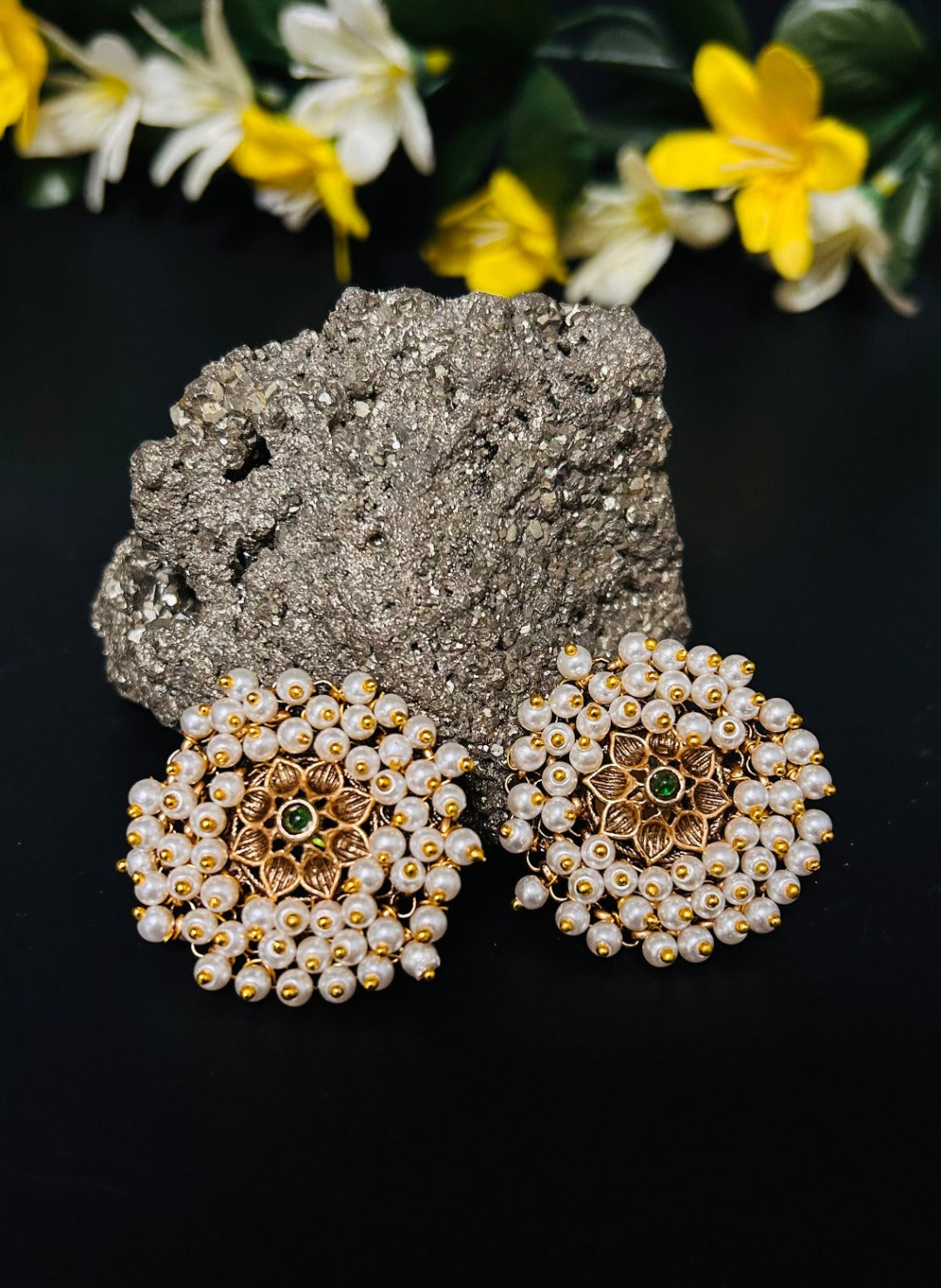 Rahi Temple Stud Earrings - QUEENS JEWELS