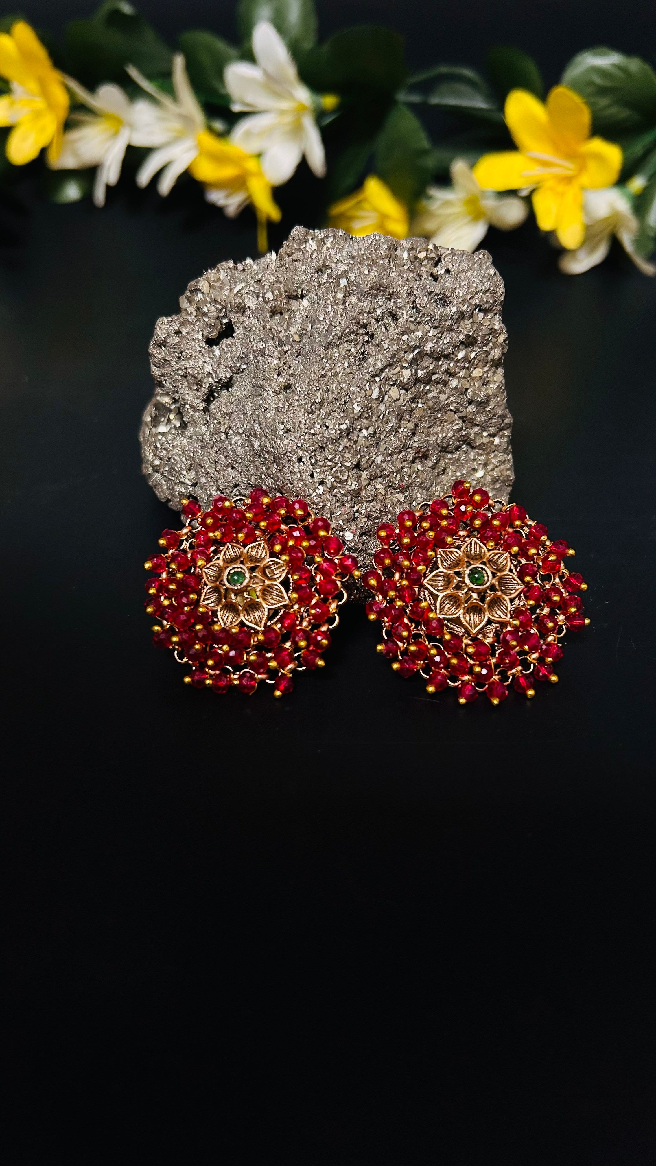 Rahi Temple Stud Earrings - QUEENS JEWELS