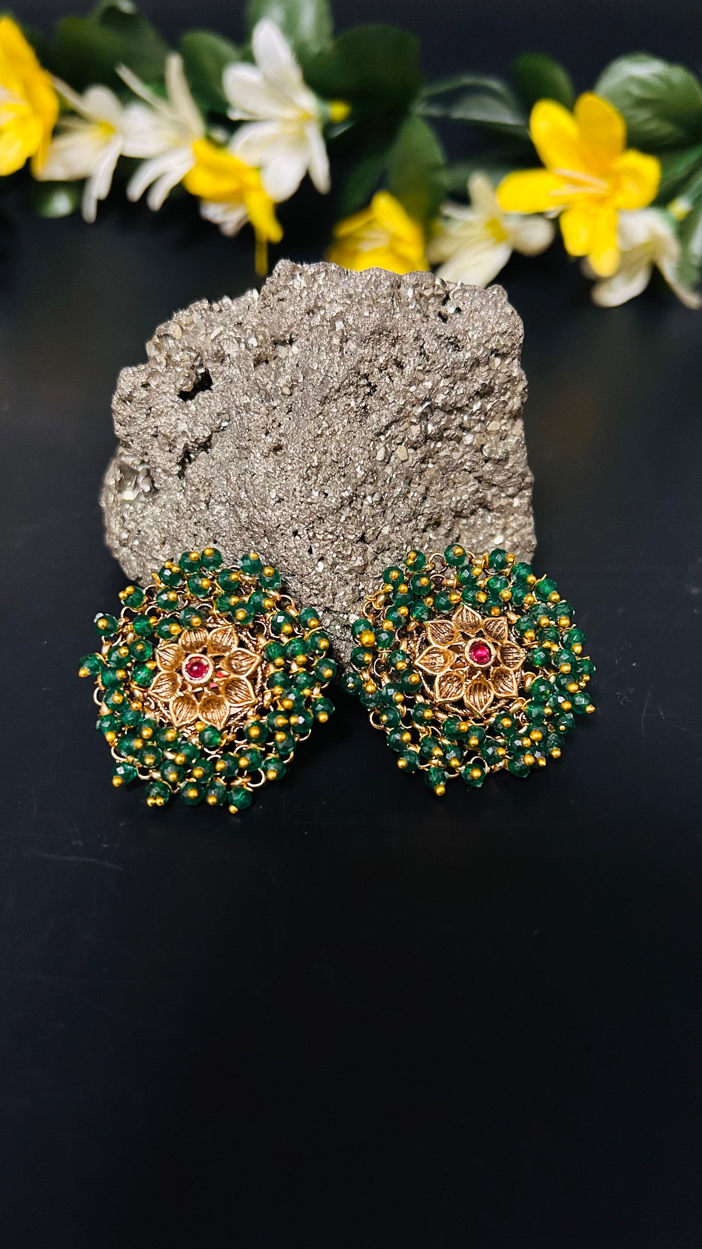 Rahi Temple Stud Earrings - QUEENS JEWELS