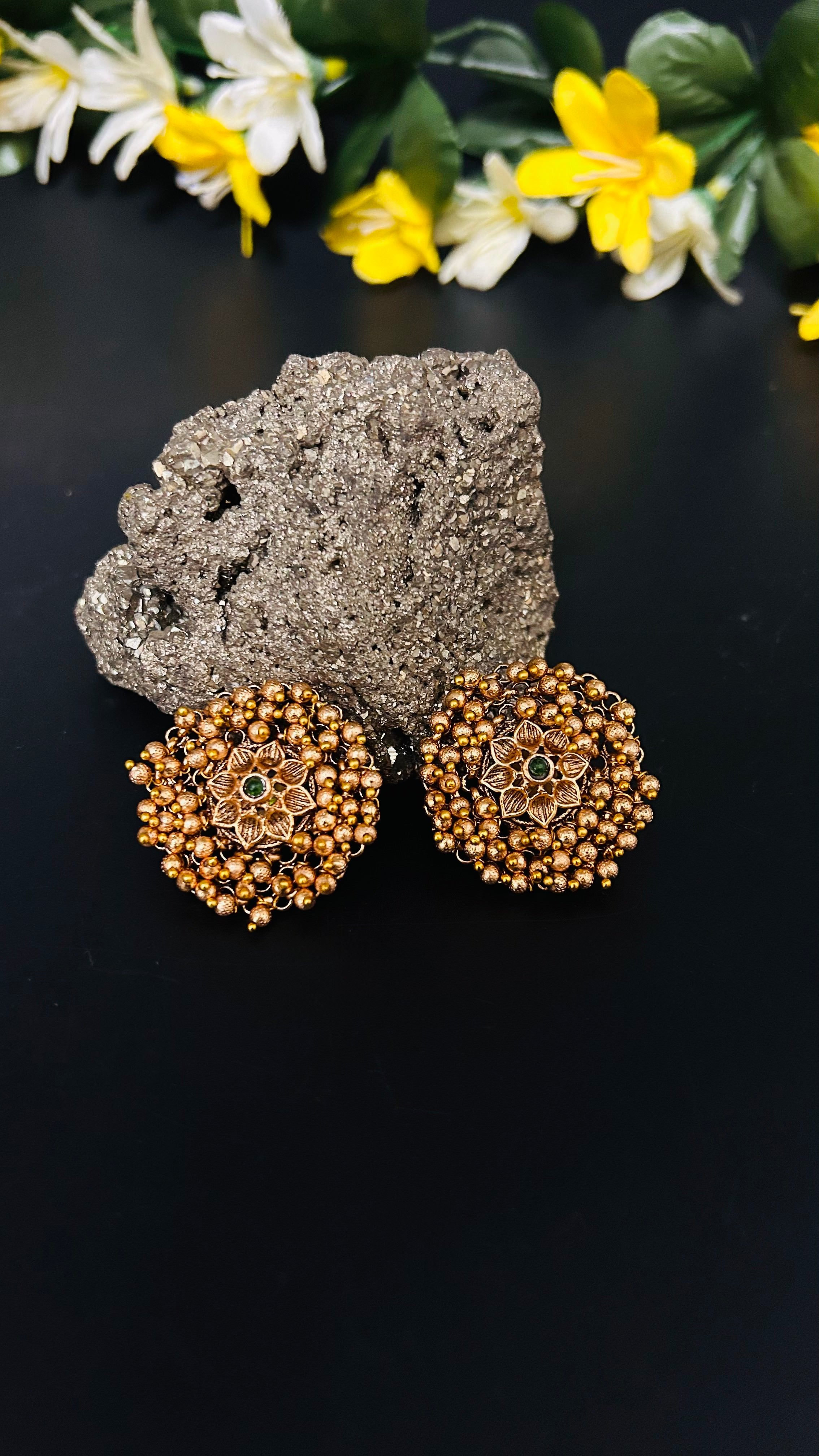 Rahi Temple Stud Earrings - QUEENS JEWELS