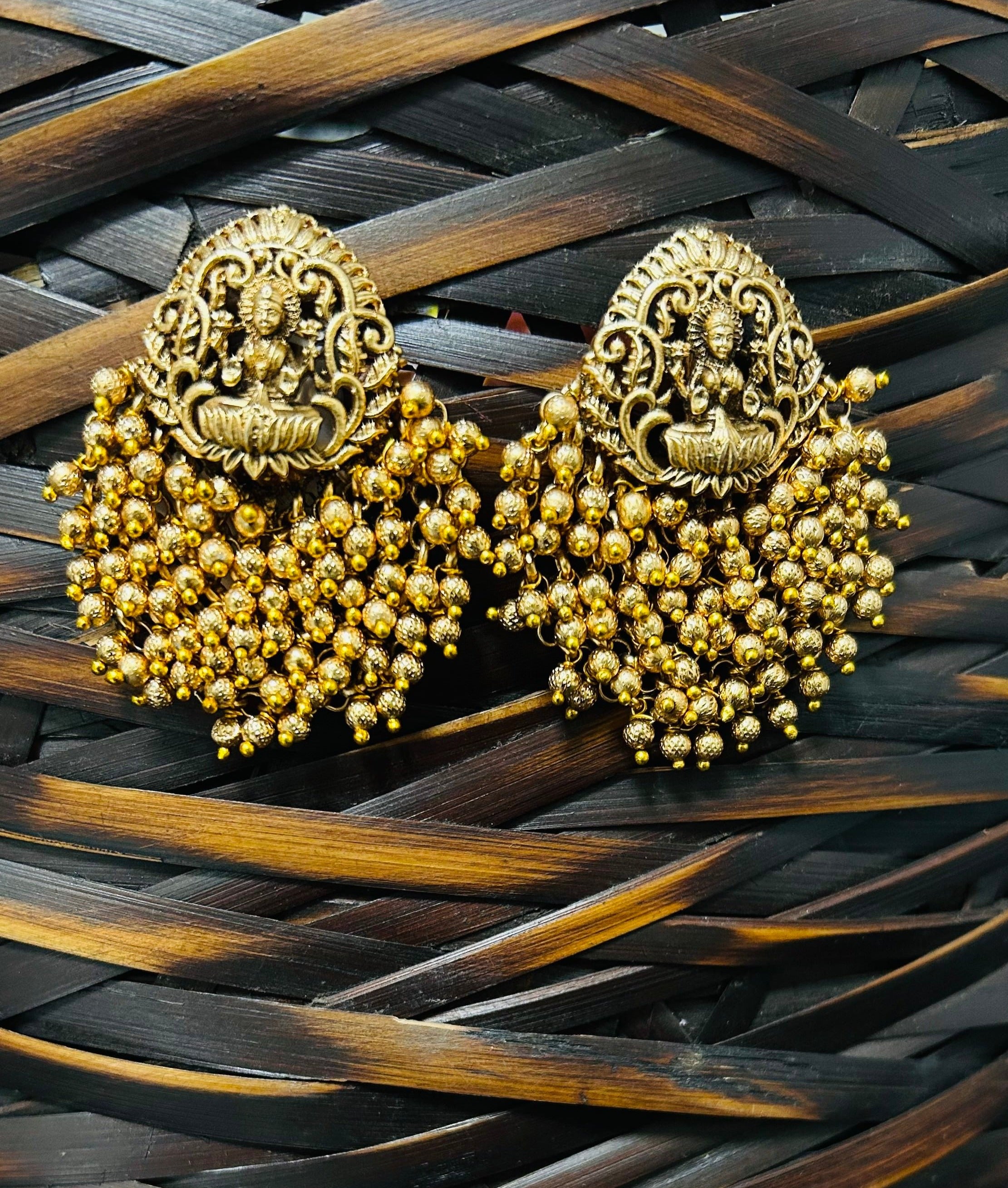 Imara Beads Drop Temple Earrings - QUEENS JEWELS