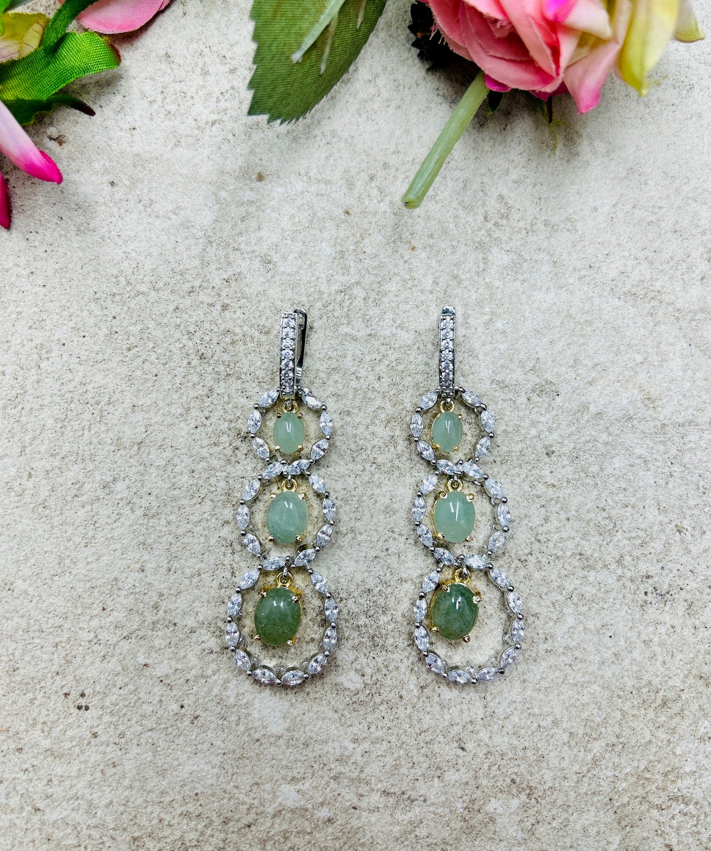 American Diamond Tassel Earrings - QUEENS JEWELS