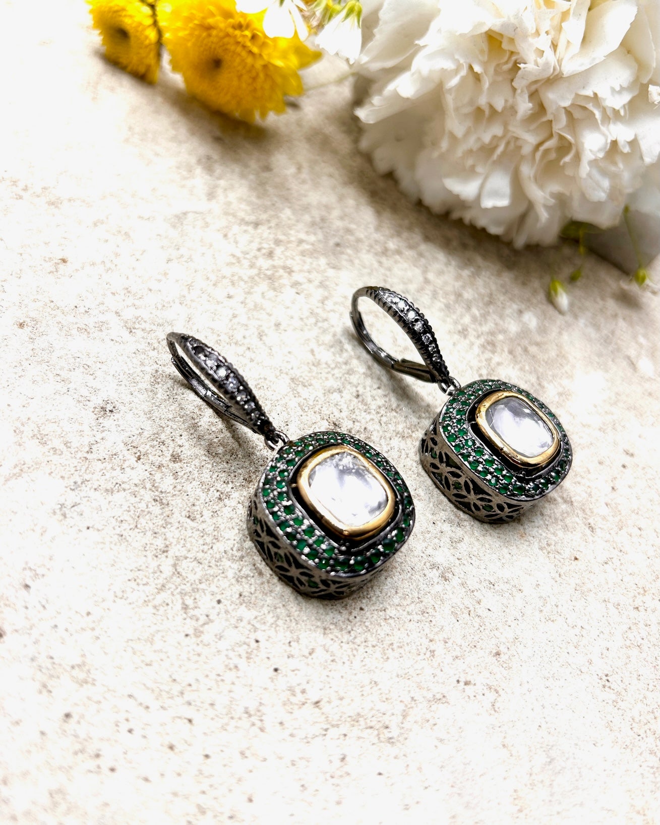 Victorian Emerald Drops Earring - QUEENS JEWELS