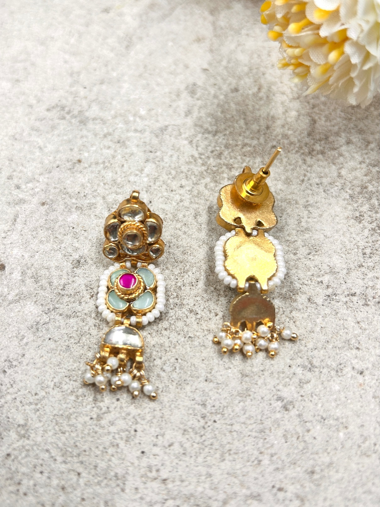 Ayah Kundan Earrings - QUEENS JEWELS