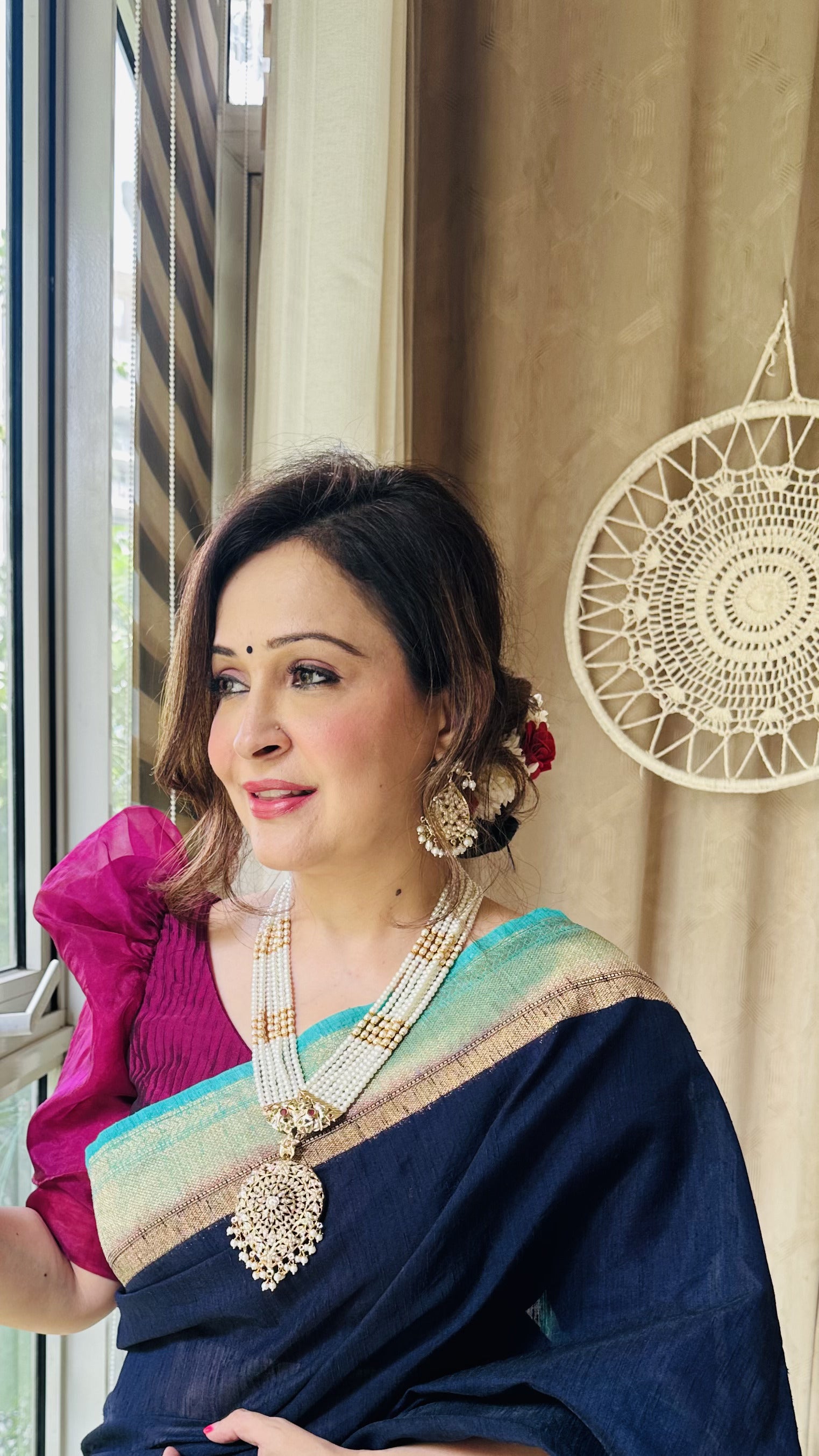 Petal Shaped Rani Haar Jadau Long Necklace (without Earrings) - QUEENS JEWELS