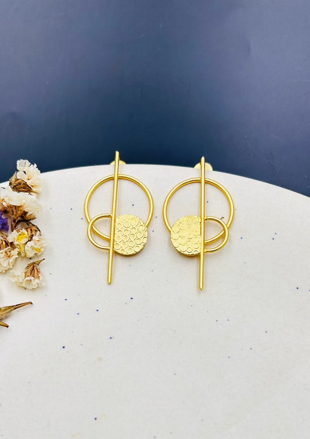 Hollow Circular Dangler Earrings - QUEENS JEWELS