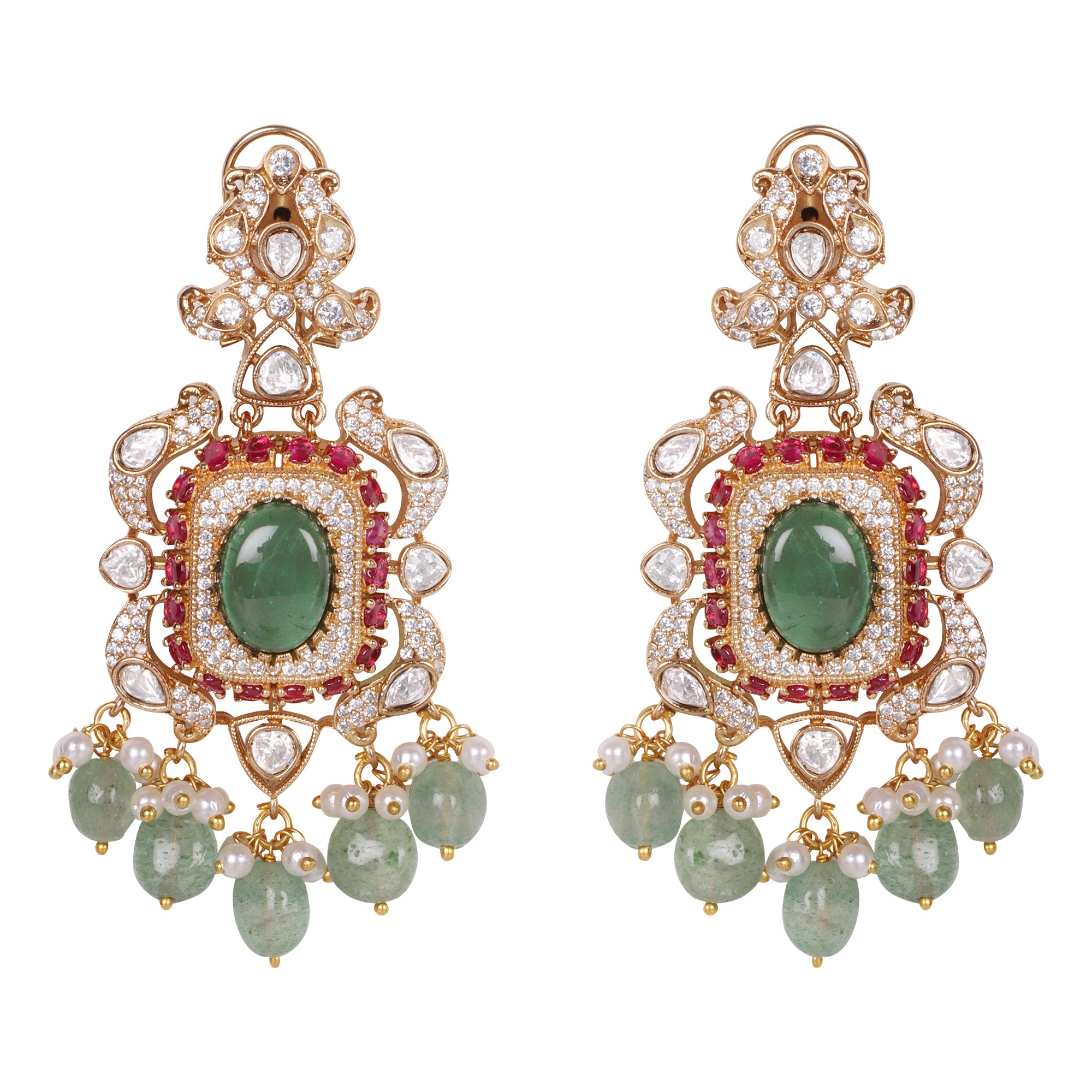 Noor Kundan Choker Set - Multicolor with gread beads - QUEENS JEWELS