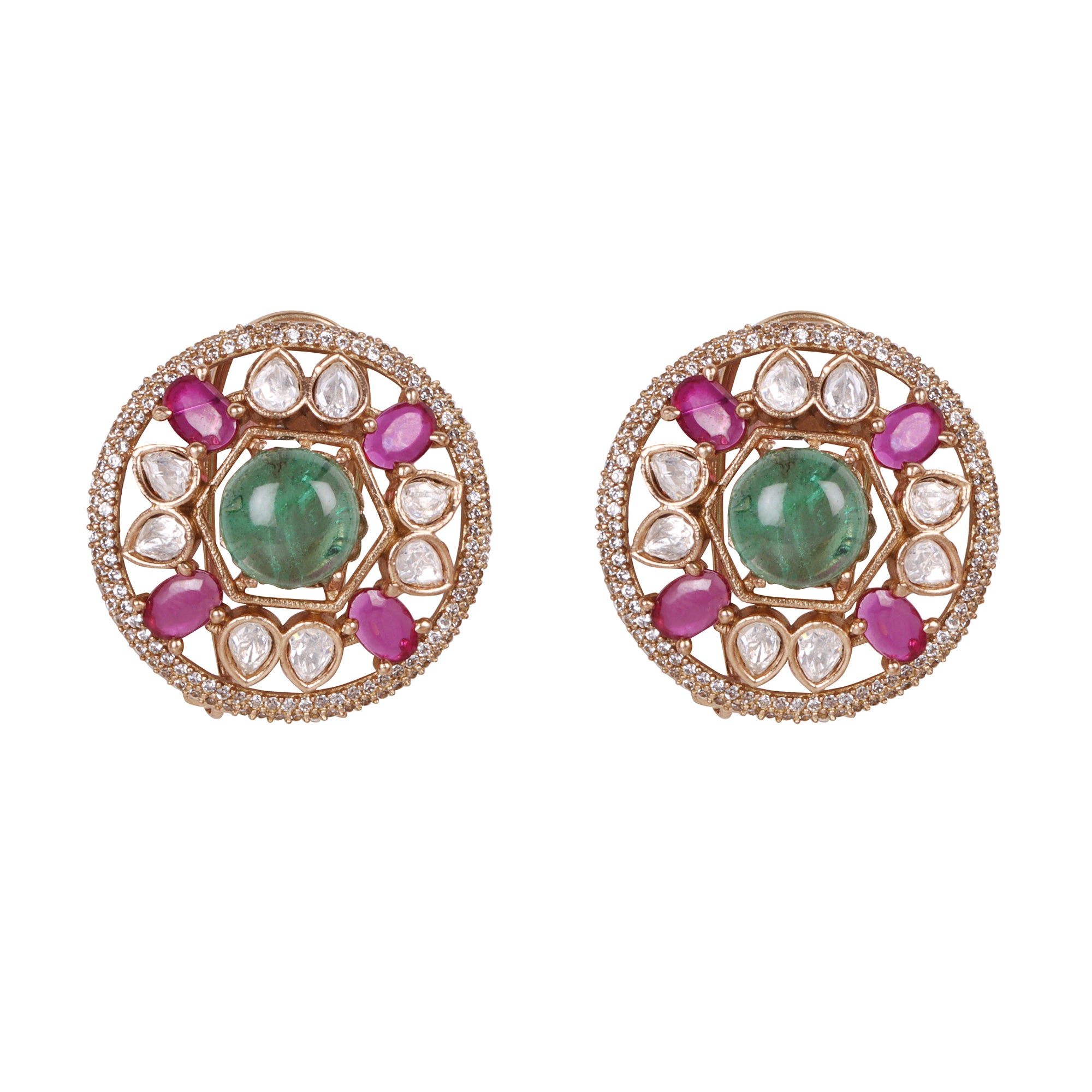 Regal Ruby & Emerald Kundan Choker Set - QUEENS JEWELS