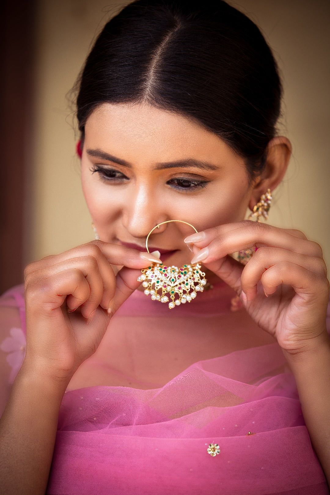 Bridal Jadau Multi-Colour Nath - QUEENS JEWELS
