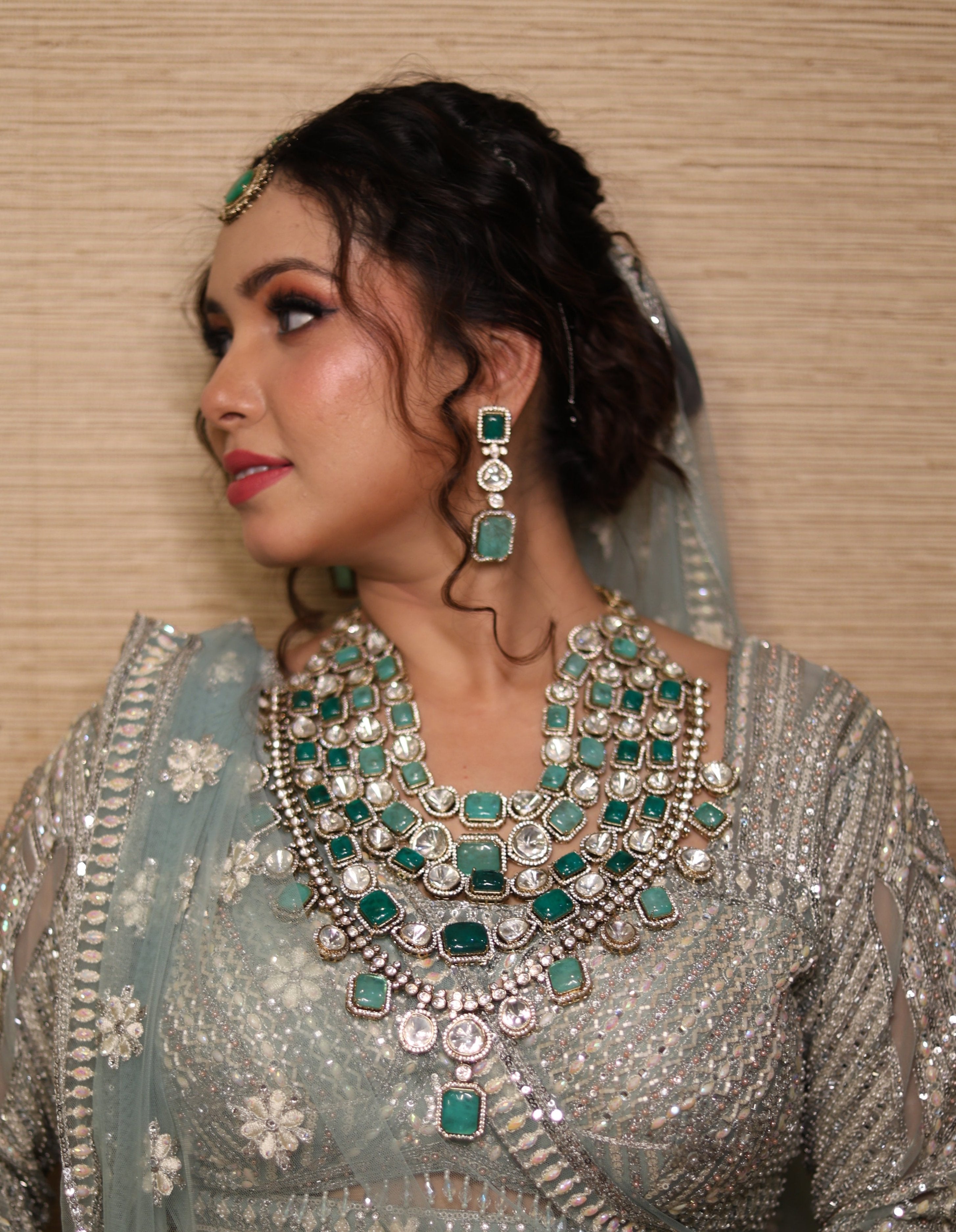 Parineeti Polki Kundan Bridal Set with Earrings and Mangtikka - QUEENS JEWELS