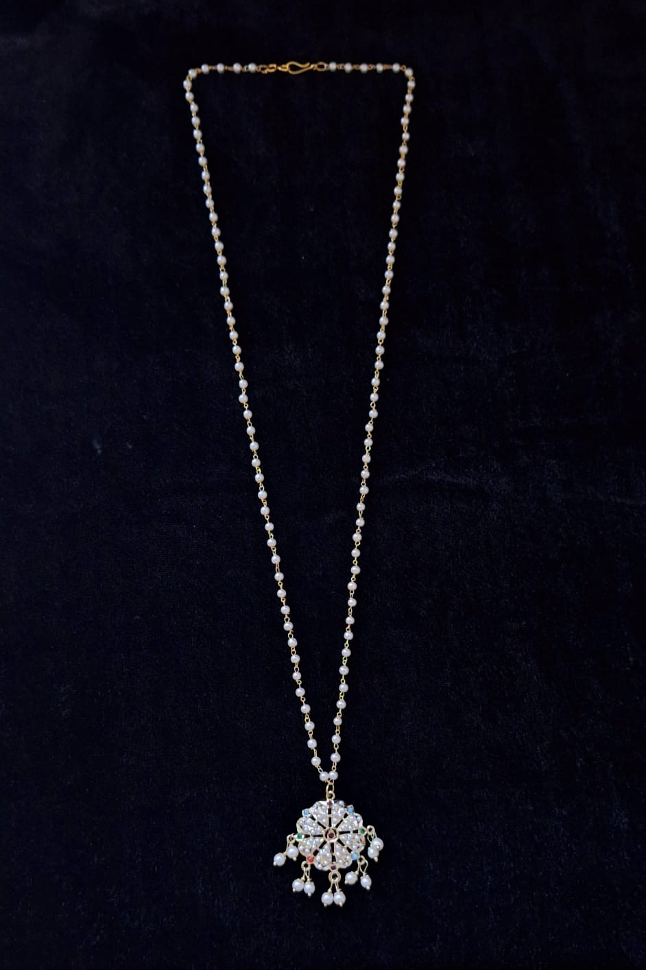 Jadau Moon Pendant - QUEENS JEWELS