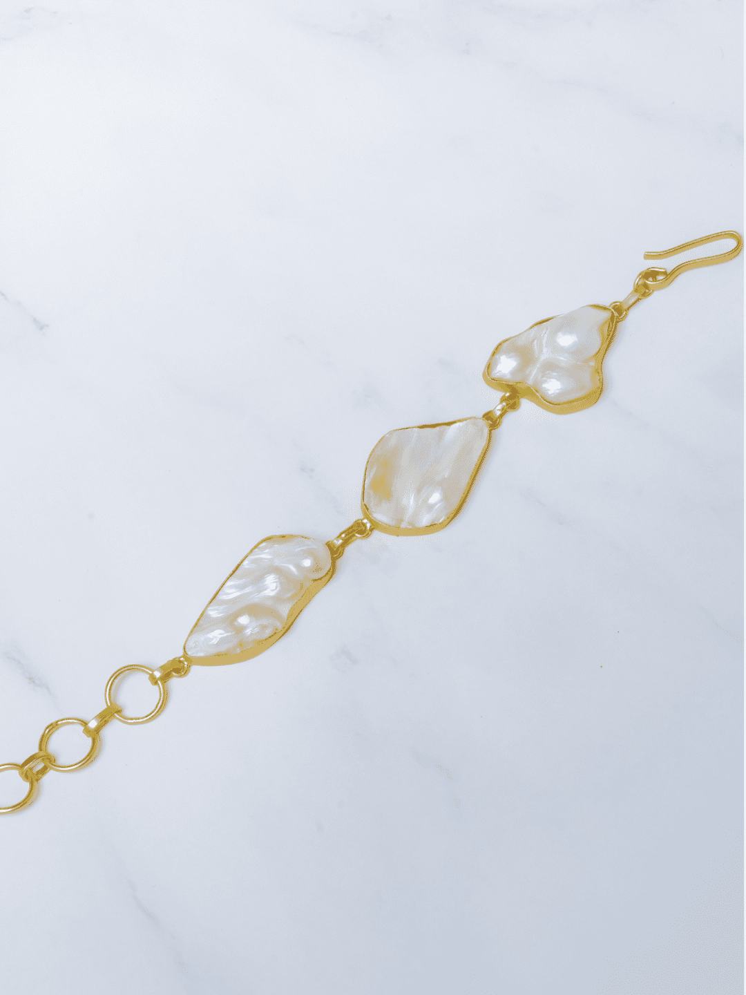 Selena Gold Plated Pearl Bracelet - QUEENS JEWELS