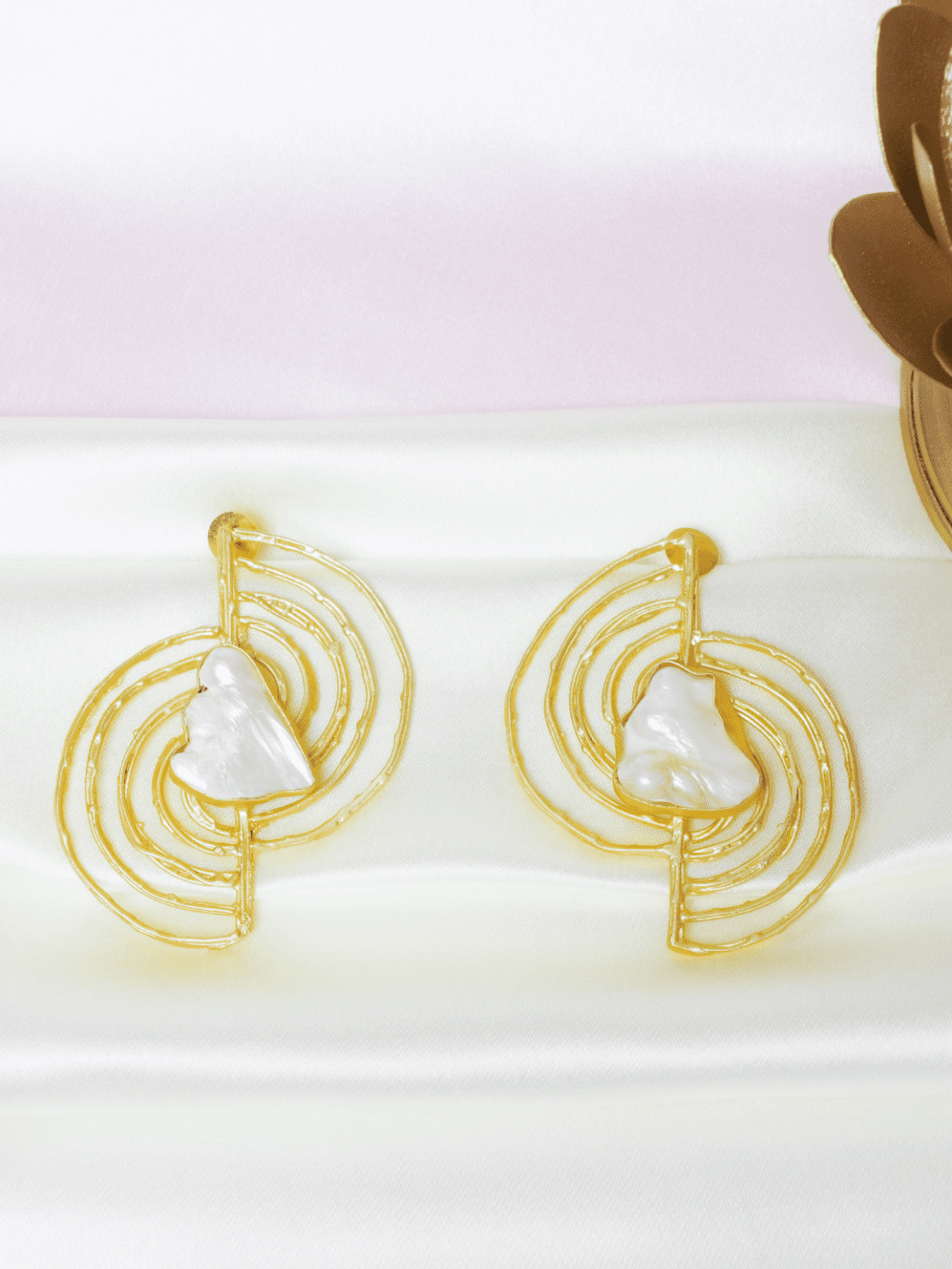 Irdis Two Halves Pearl Danglers - QUEENS JEWELS