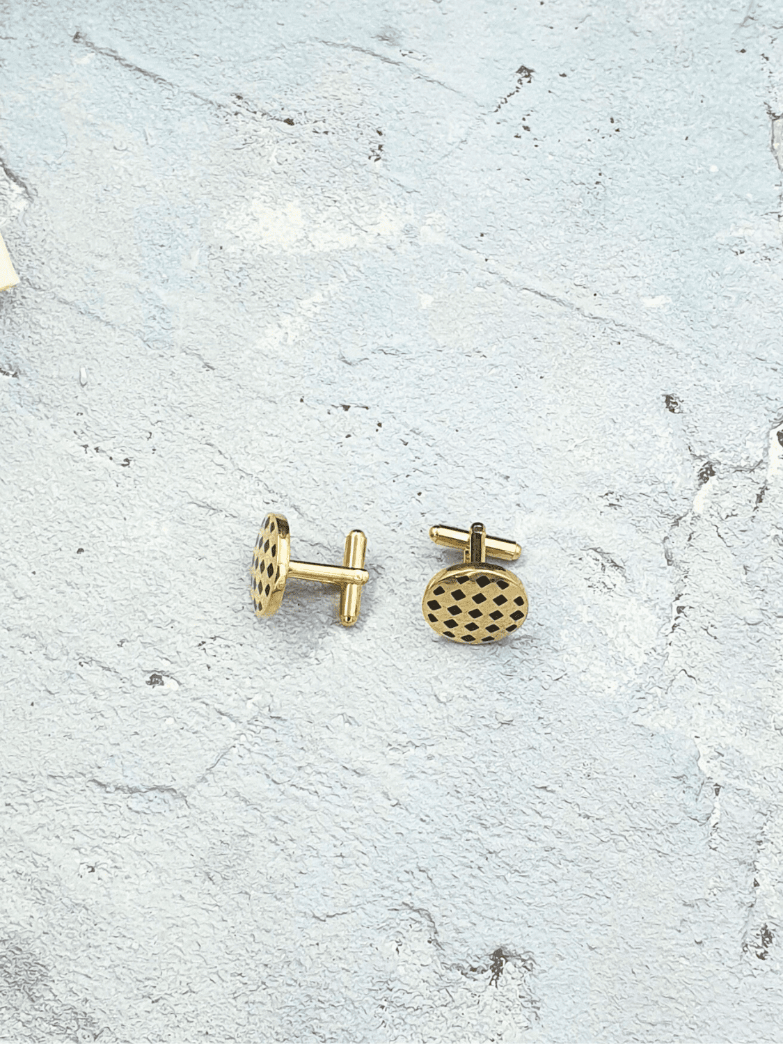 Peora Black Gold Dual Toned Cufflinks - QUEENS JEWELS