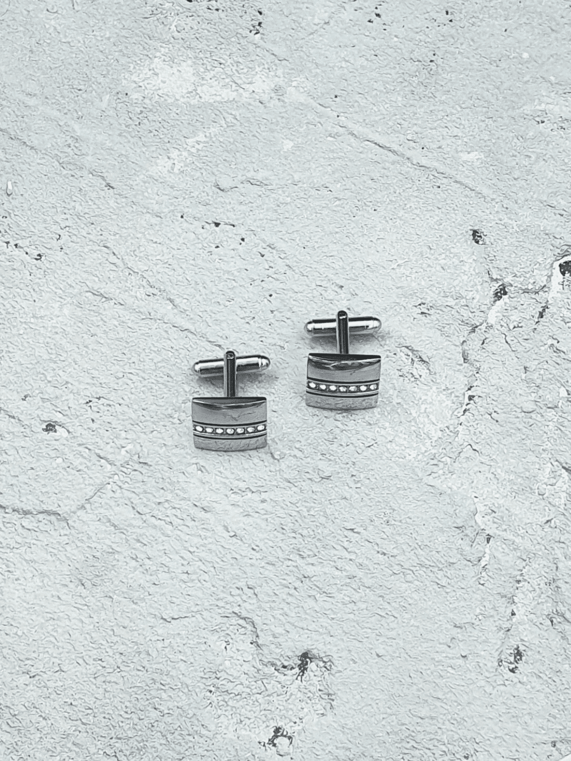 Silver Plated Diamante Cufflinks - QUEENS JEWELS