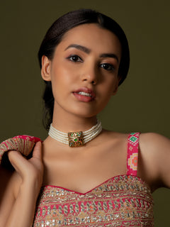 Navratan Square Jadau Choker - QUEENS JEWELS