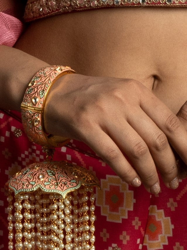 Pearl Drop Meenakari Bridal Kaleeras - QUEENS JEWELS