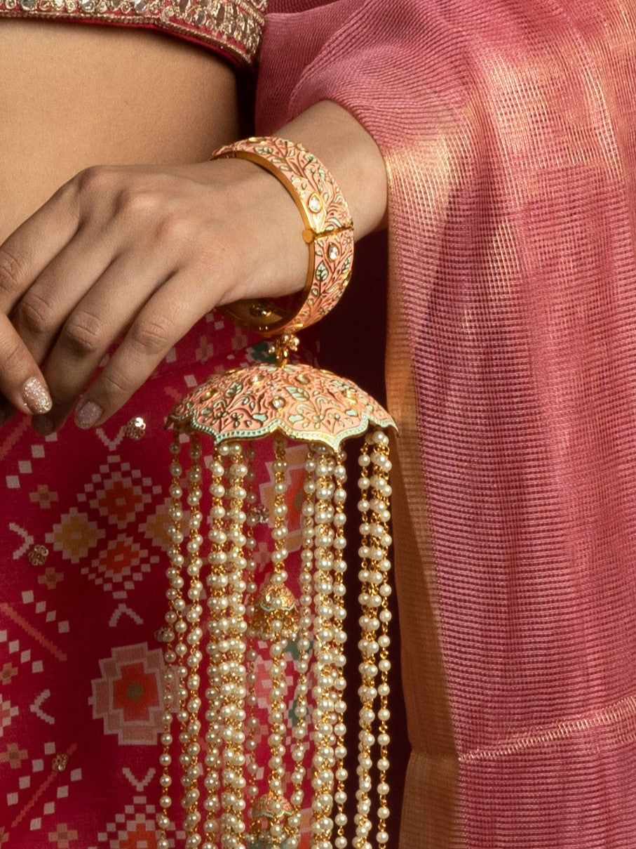 Pearl Drop Meenakari Bridal Kaleeras - QUEENS JEWELS