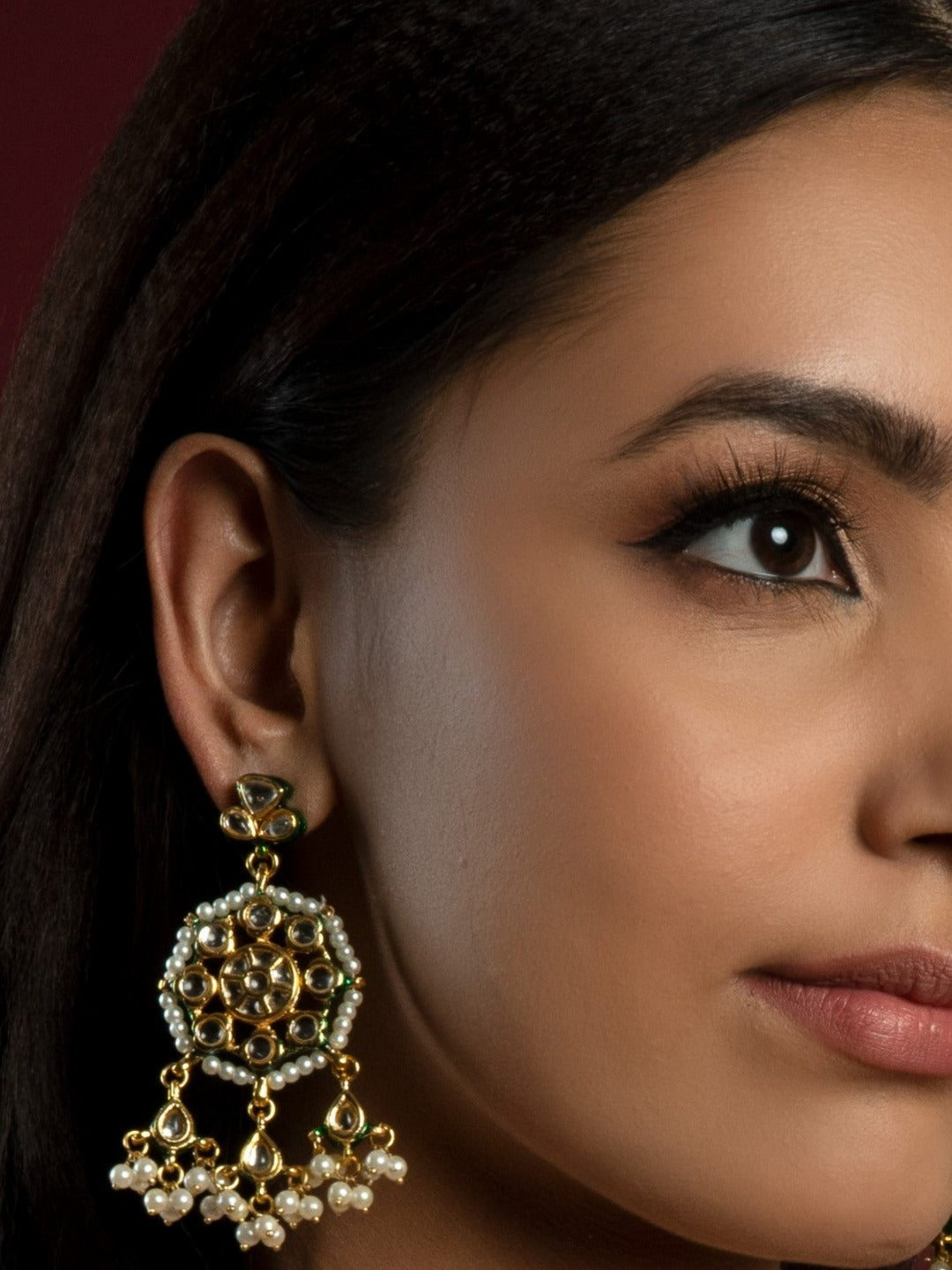 Premium Kundan Choker Necklace Set with Earrings - QUEENS JEWELS