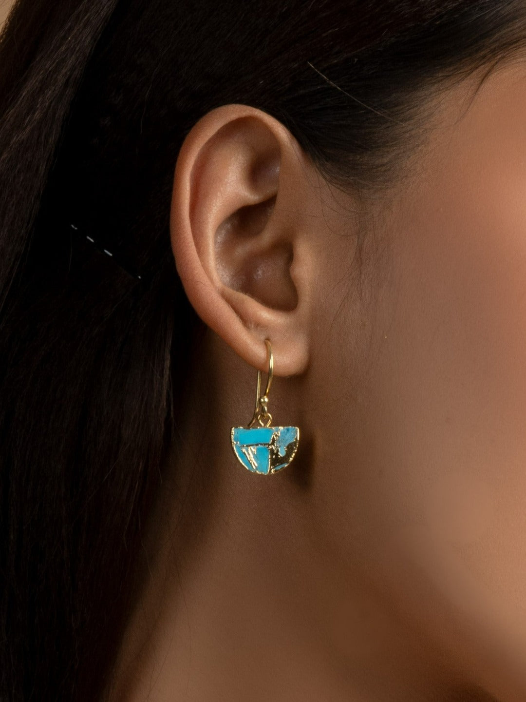 Crescent Gold Plated Necklace & Earrings Set - QUEENS JEWELS