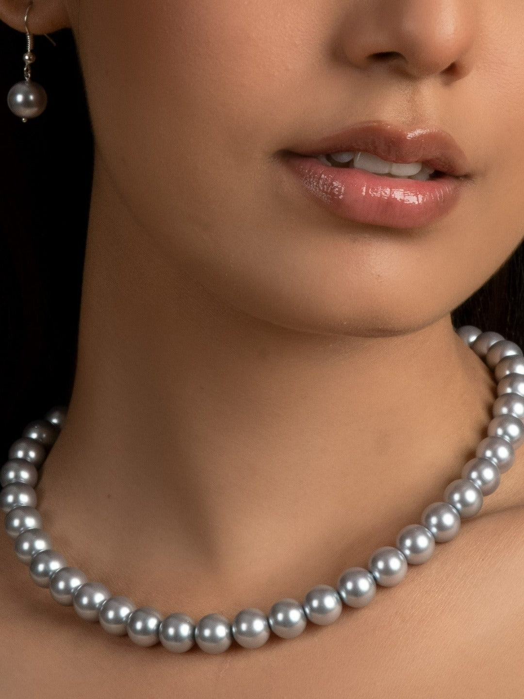 9 to 5 Pearl Necklace Set with Earrings - QUEENS JEWELS