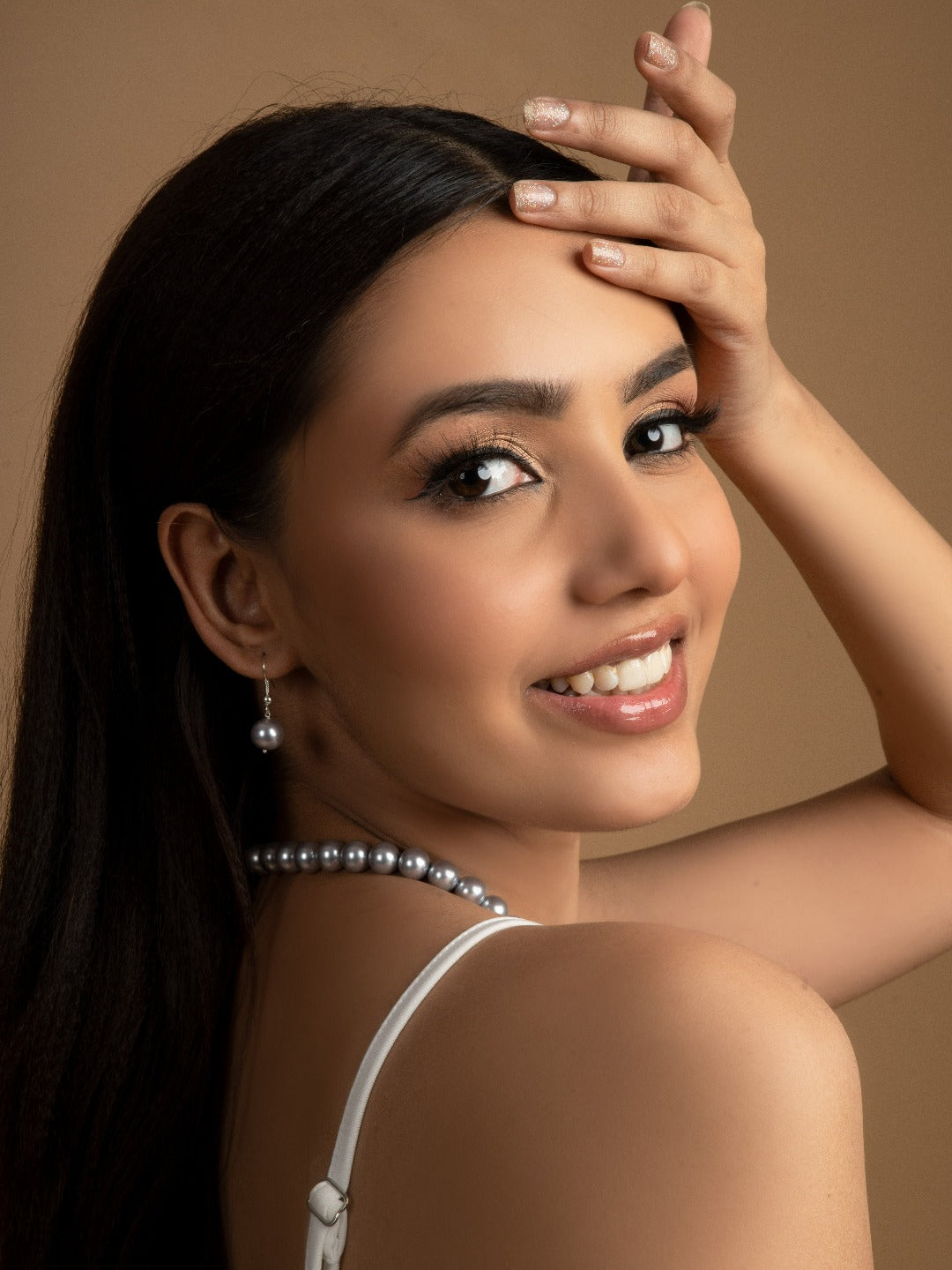 9 to 5 Pearl Necklace Set with Earrings - QUEENS JEWELS